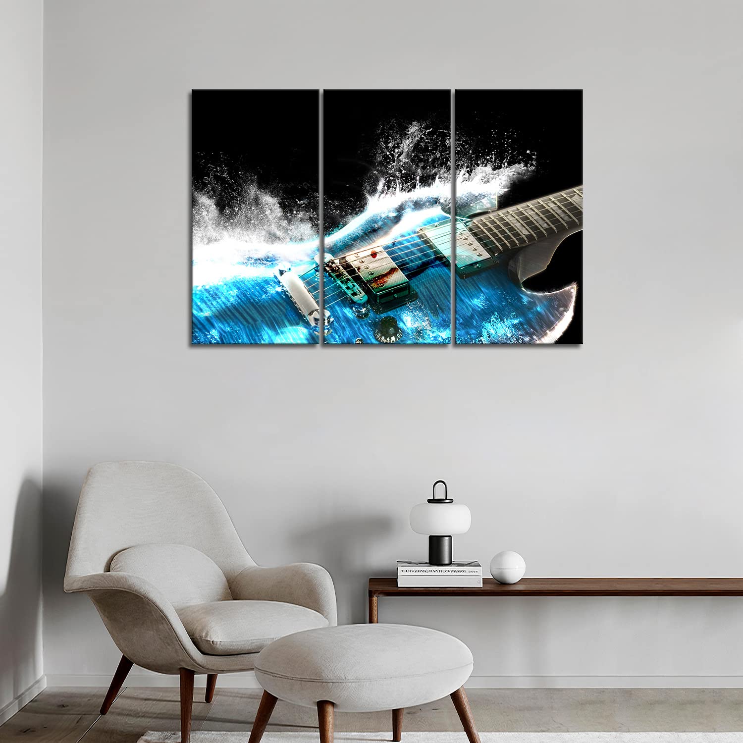 Guitar Wall Art Canvas Print - Music Room Decor, Studio Wall Painting, Musical Picture for Living Room & Kitchen - Perfect for Home, Office & Gift Giving