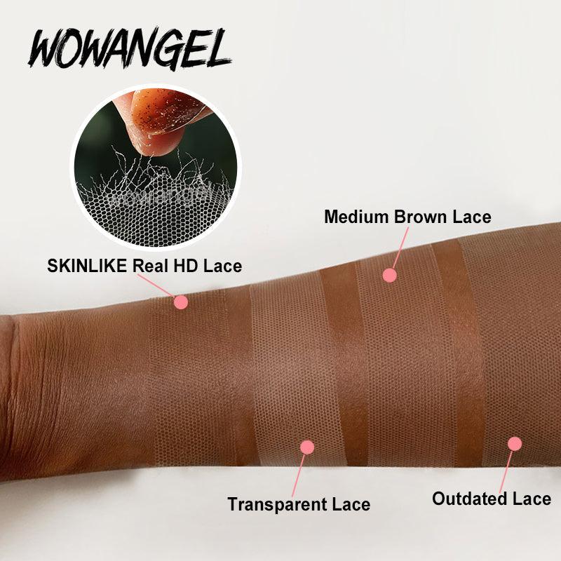 WOWANGEL 7x7 Skinlike Real HD Lace Closure Wig - 250% Density Body Wave Human Hair Wig - Glueless & Breathable for Daily Wear, Cosplay & Special Occasions