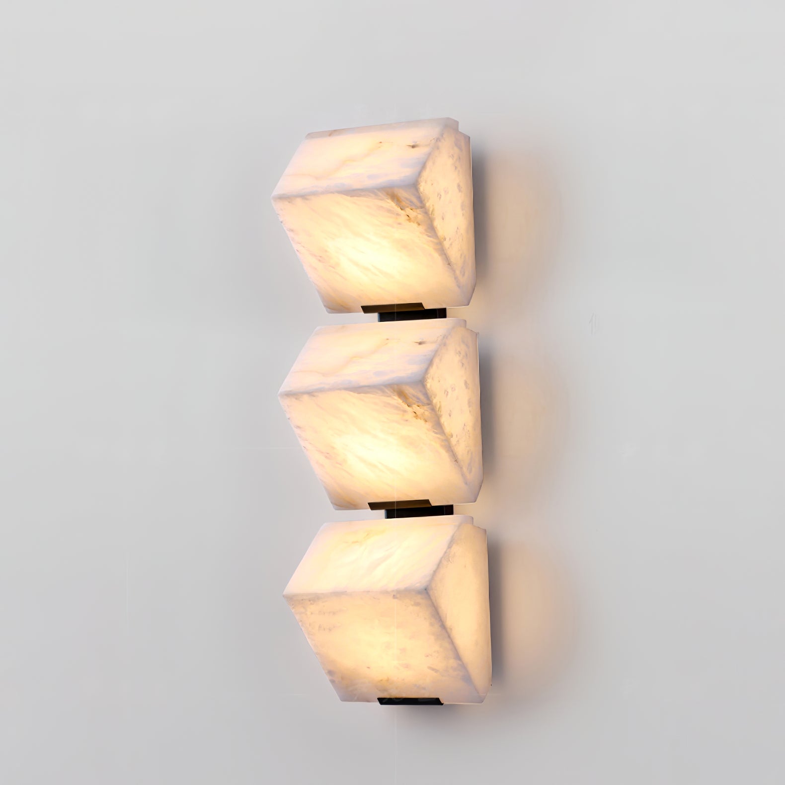 Modern Alabaster Staircase Wall Lamp - Elegant White Stone Sconce Lighting for Hallway, Entryway, and Stairwell | Perfect for Home Decor and Ambient Lighting