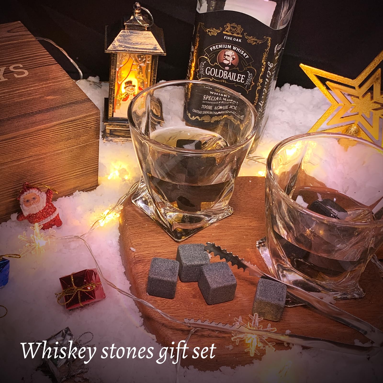 Whiskey Stones Gift Set for Men - Perfect for Christmas & Anniversaries