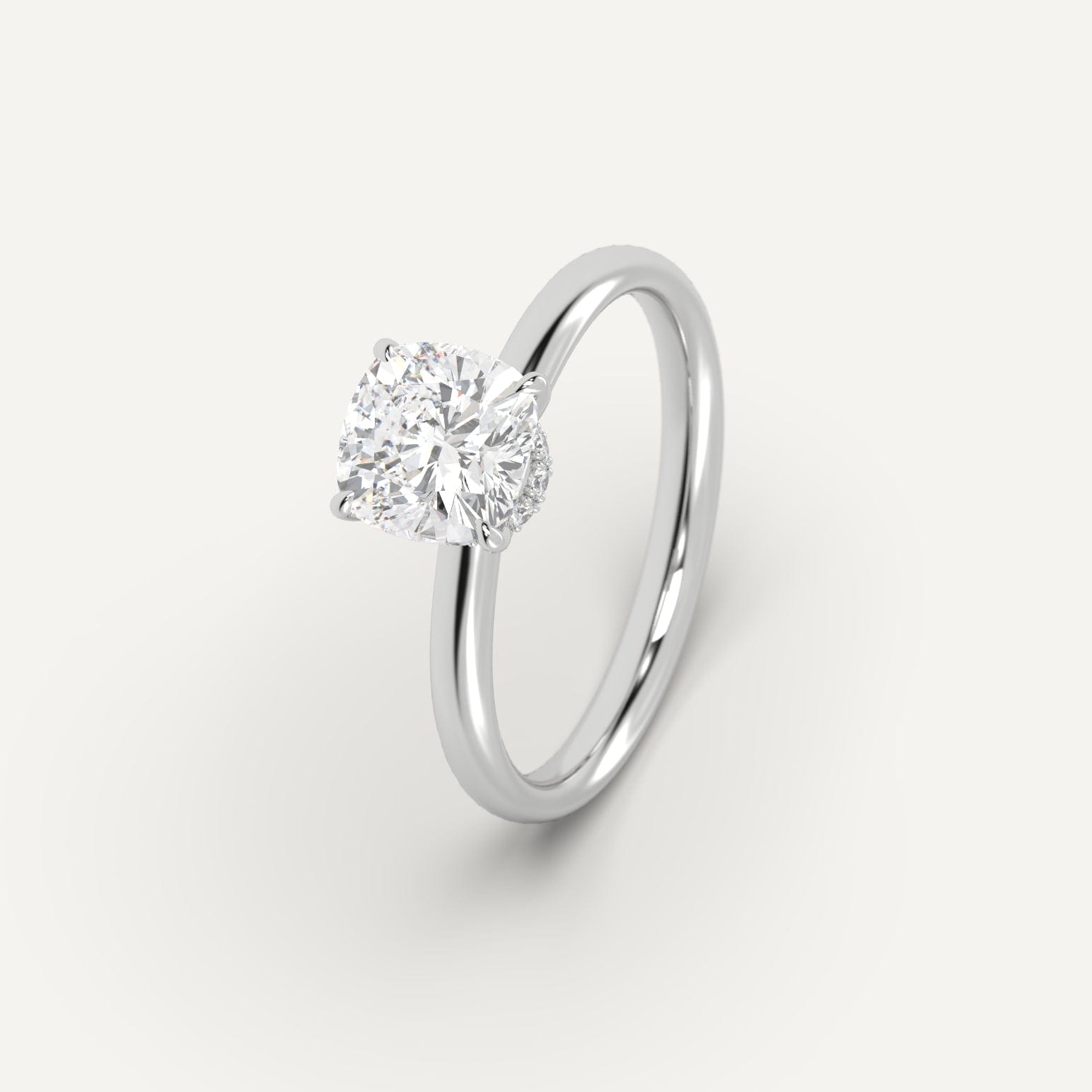2 Carat Cushion Cut Diamond Engagement Ring - 14K White Gold Solitaire Wedding Band for Women - Perfect for Proposals, Anniversaries & Special Occasions