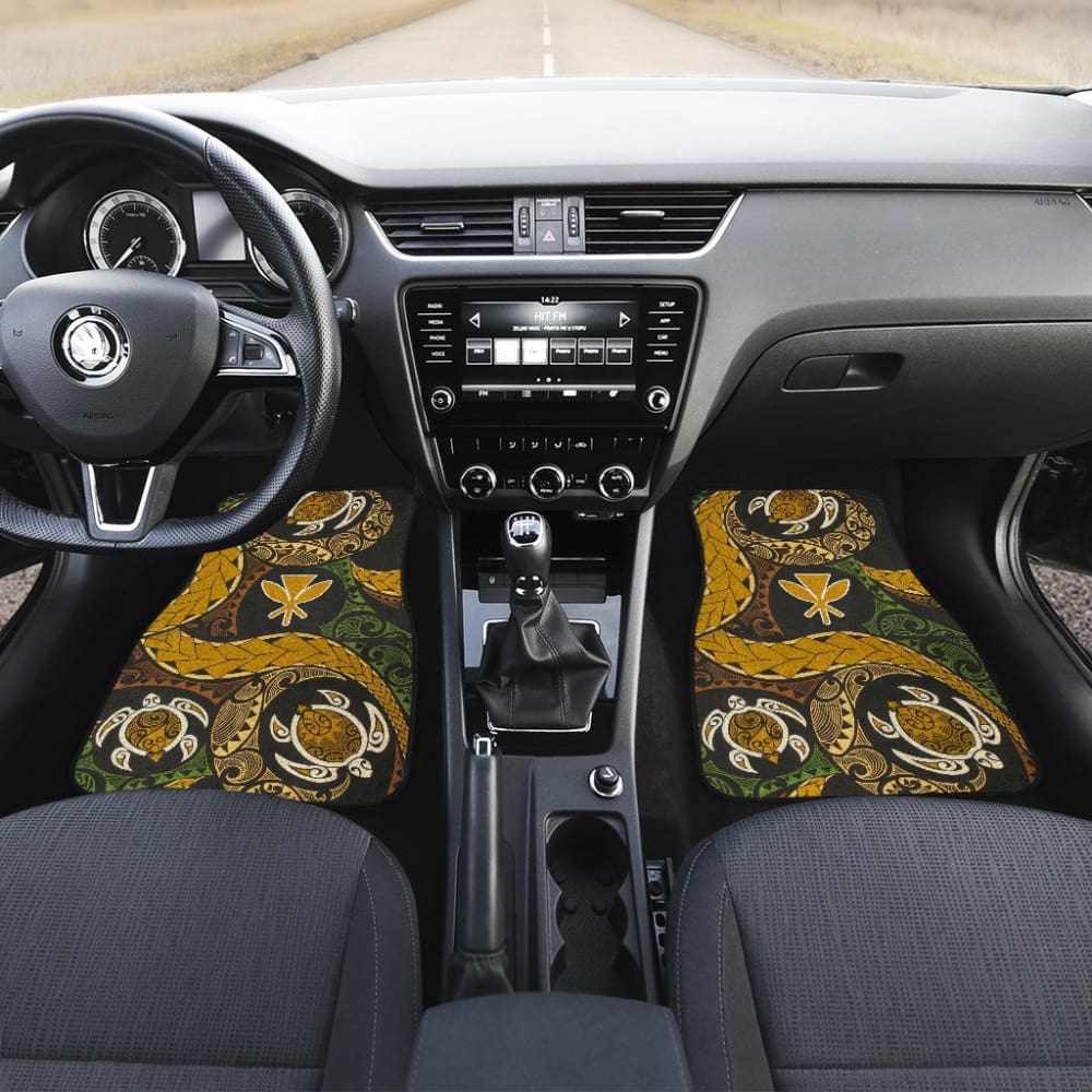 Premium Hawaiian Kanaka Maoli Polynesian Turtle Car Floor Mats - Non-Slip, Custom Fit for Cars, Trucks & SUVs - Perfect for Beach Trips, Road Adventures & Cultural Enthusiasts