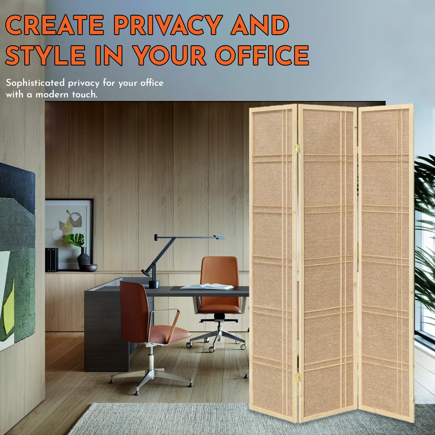 Legacy Decor 3-Panel Rattan Room Divider with Cane Webbing & Decorative Cutouts - Foldable Privacy Screen for Home Office Studio - Natural Bamboo Partition for Indoor Spaces, Bedroom Separation & Event Decor