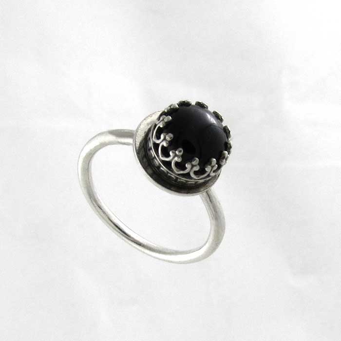 Onyx Rook Ring for Men & Women - Gothic Chess Inspired Jewelry - Perfect for Cosplay, LARP & Dark Fashion