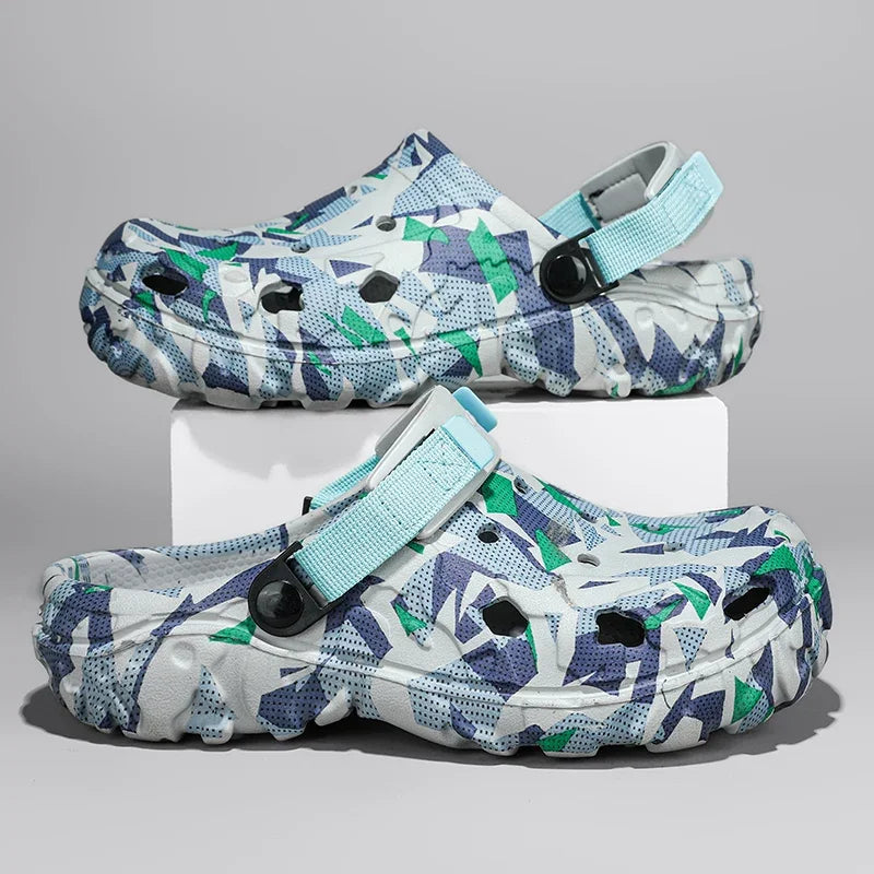 **Men's Comfortable EVA Slides - Lightweight Garden Slippers, Flat Sandals for Summer | Size 46-47 | Breathable Hole Design for Home, Outdoor & Beach Wear**