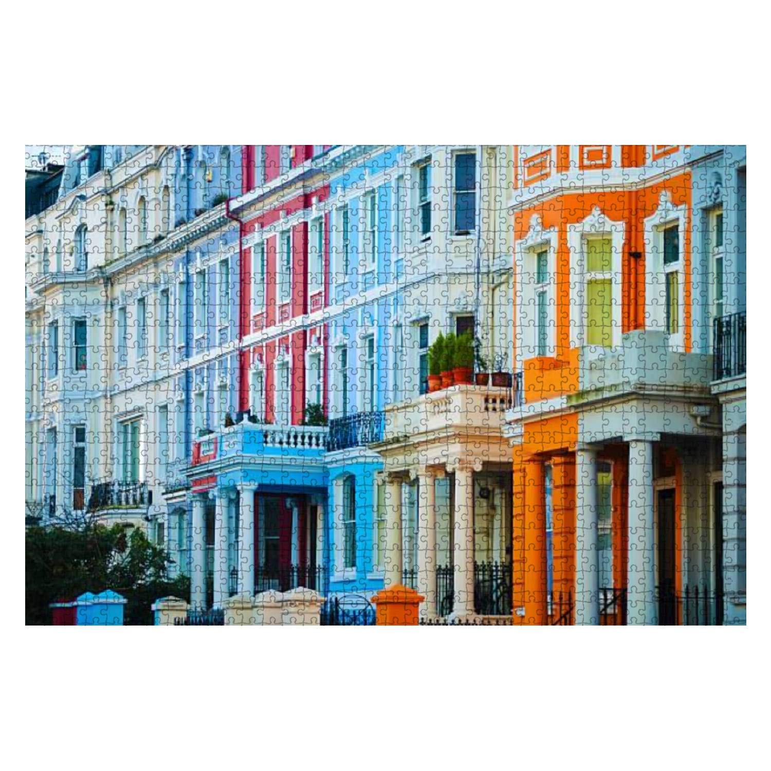 1000 Piece Wooden Jigsaw Puzzle - Portobello Road Notting Hill London Scenery - Educational Puzzle for Adults & Kids - Stress Relief & Brain Teaser - Perfect for Family Game Night & Classroom Activities