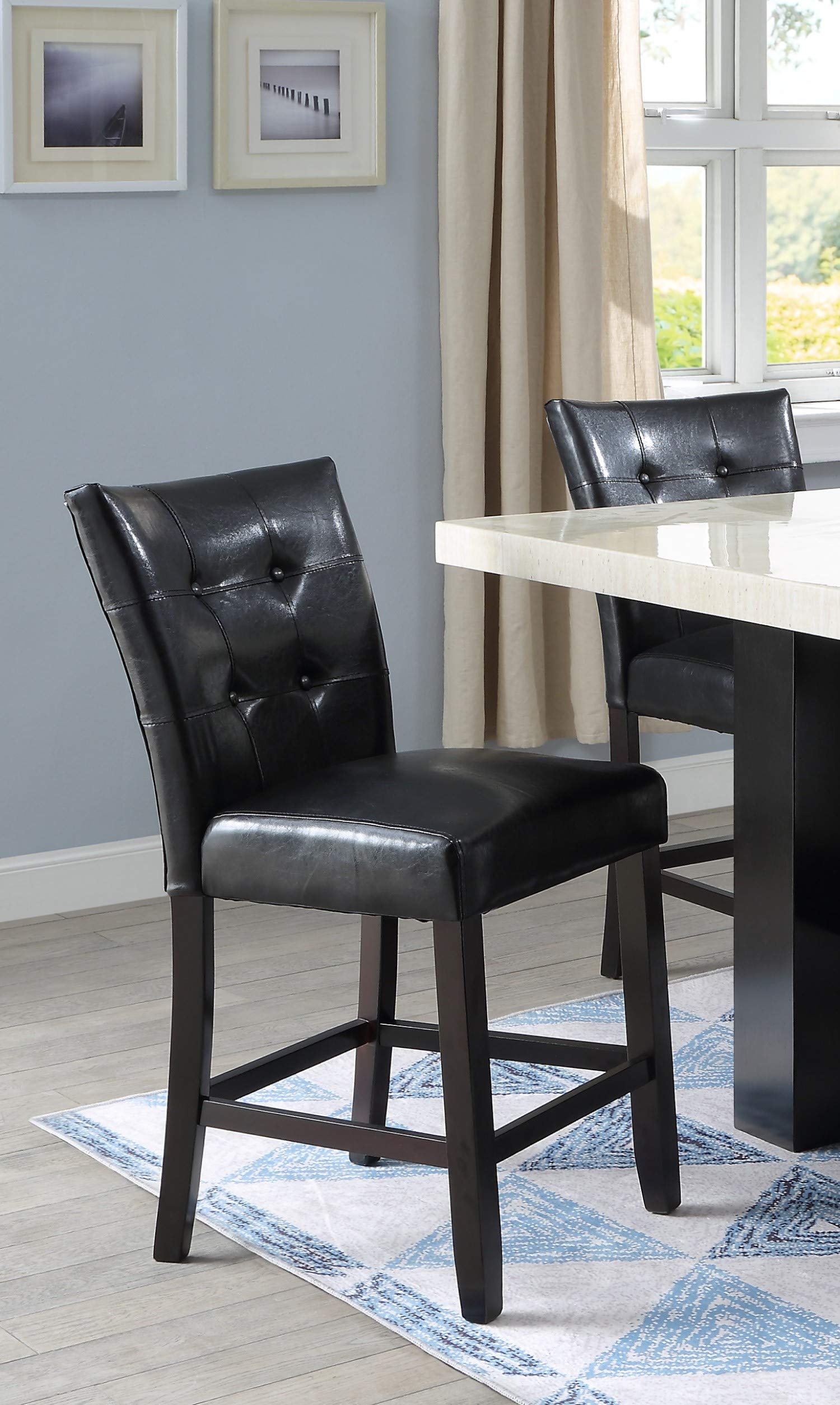 Poundex Black Living Room Chairs - Comfortable Modern Accent Chairs for Home, Office & Lounge - Perfect for Relaxing, Reading & Entertaining Guests