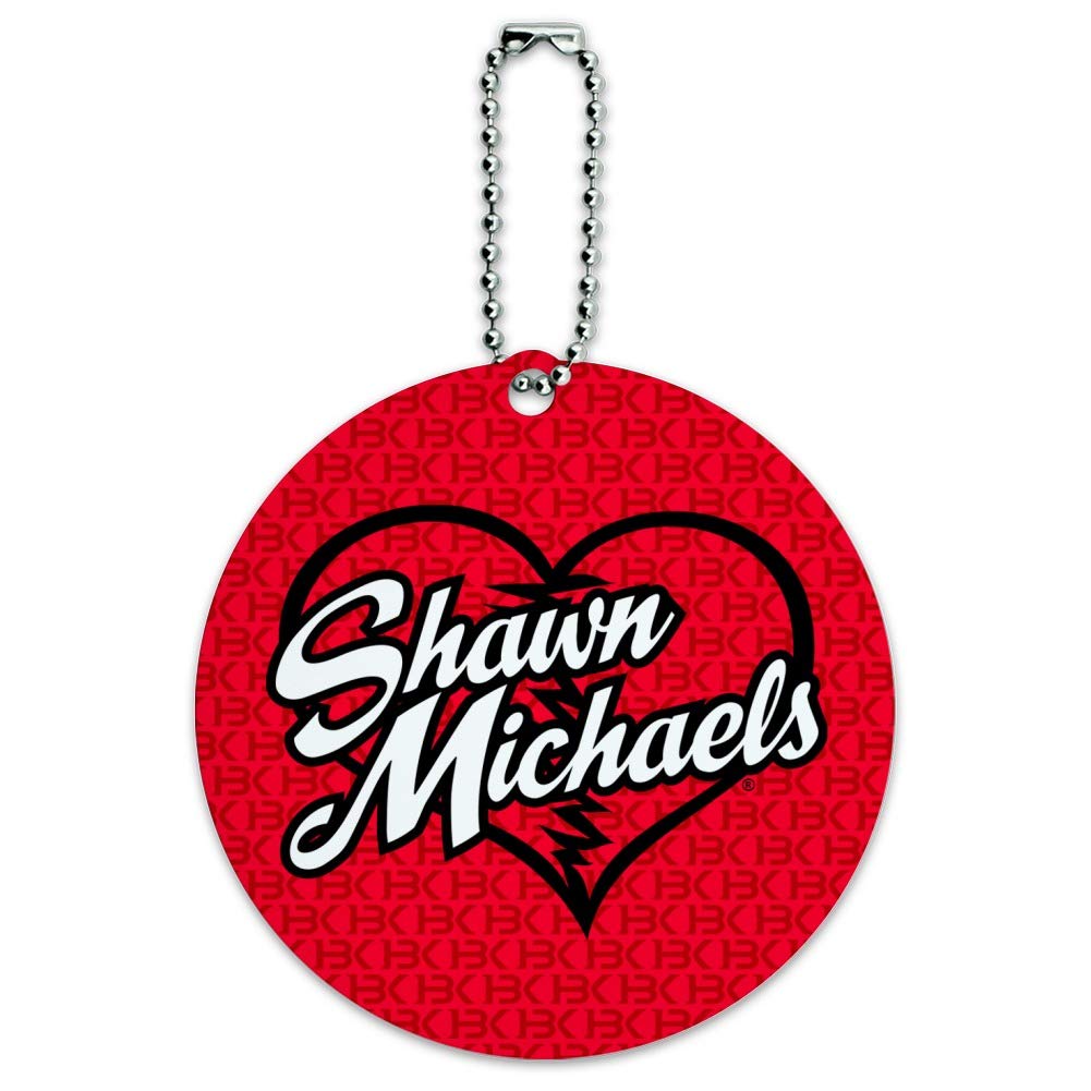 WWE Shawn Michaels HBK Round Luggage ID Tag - Durable Suitcase & Carry-On Baggage Identifier - Perfect for Travel, Sports Events & WWE Fan Conventions