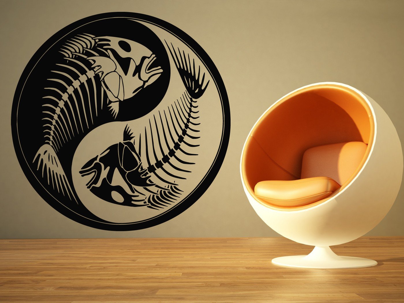 Yin Yang Fish Wall Decal - Large Vinyl Sticker Mural for Home & Office Decor | Perfect for Living Room, Bedroom, Dorm or Workspace Wall Art