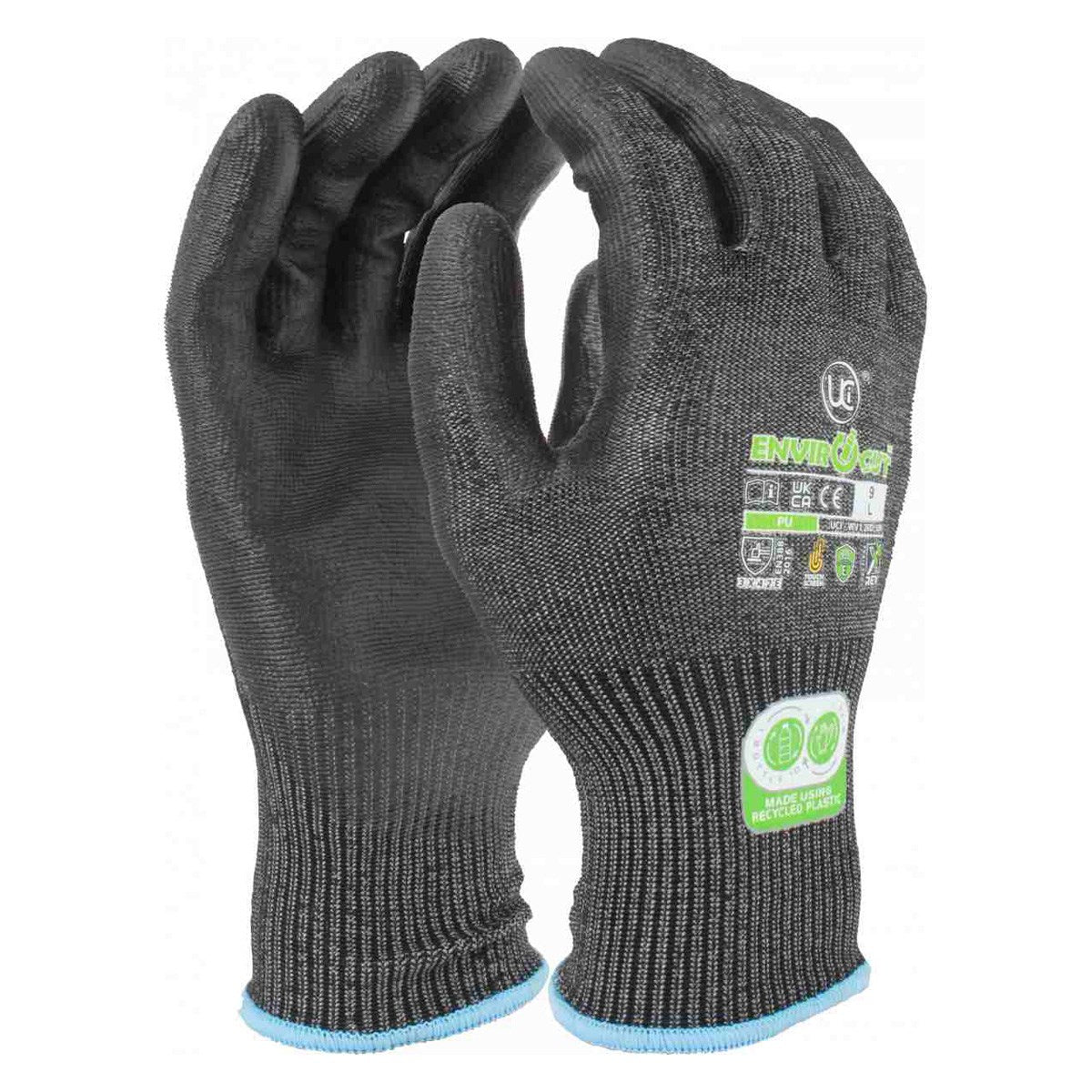 Eco-Friendly Safety Gloves - Made from Recycled Plastic Bottles | Cut-Resistant & Durable for Gardening, Construction & DIY Projects