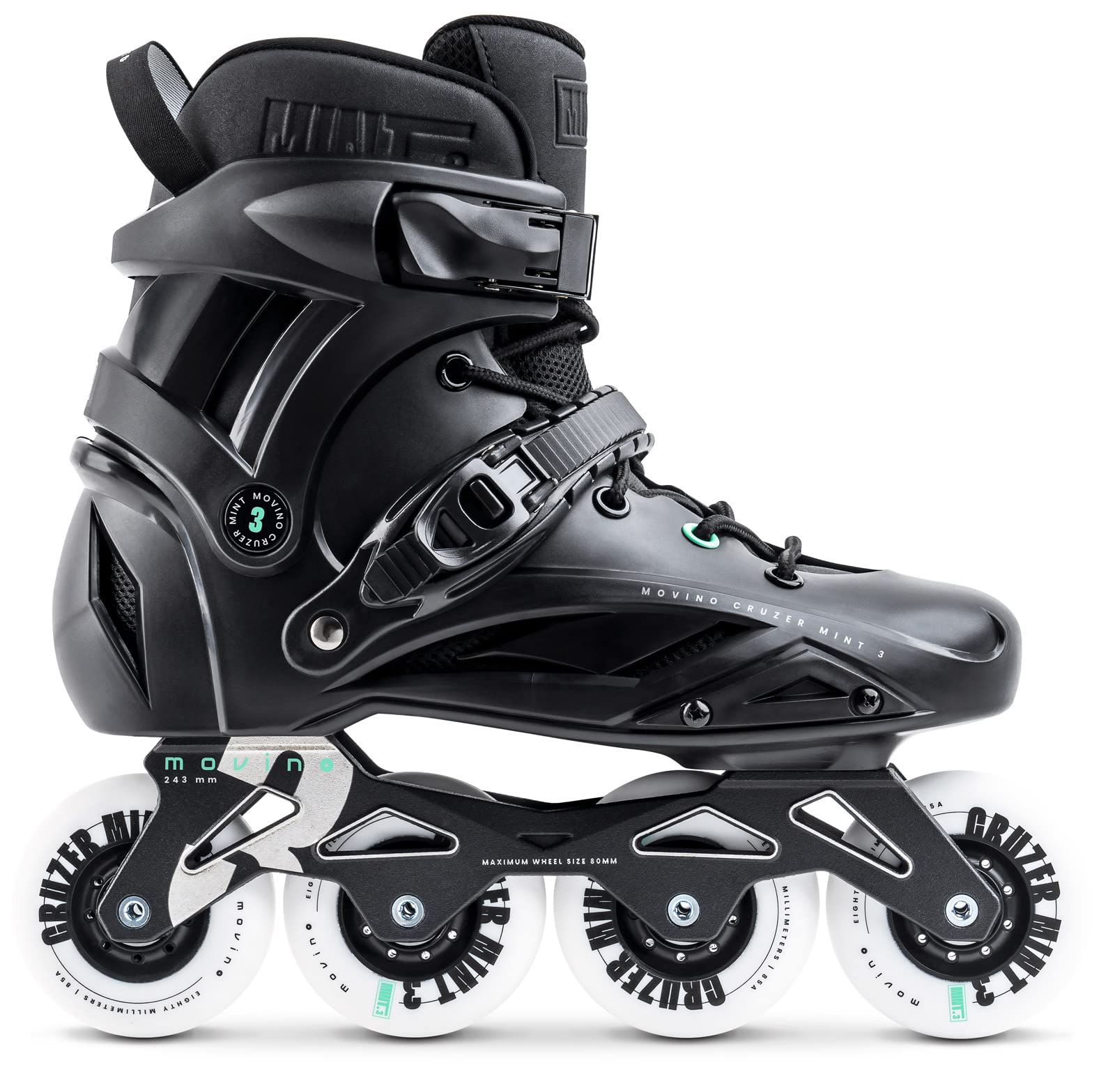 Movino Mint 3 Freeride Roller Skates for Men & Women - 80mm Wheels Urban Freestyle Skates - Adult Inline Skates for Street Skating & Fitness - Perfect for Commuting, Outdoor Recreation & Roller Derby