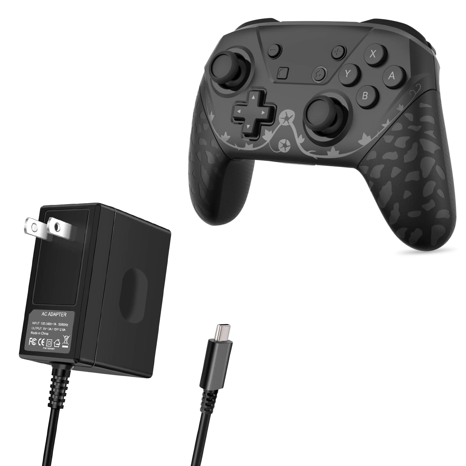 Nintendo Switch Charger Bundle with Wireless Pro Controller - Fast Charging Dock & Gamepad for Switch/Switch OLED - Perfect for Gaming at Home or On-the-Go