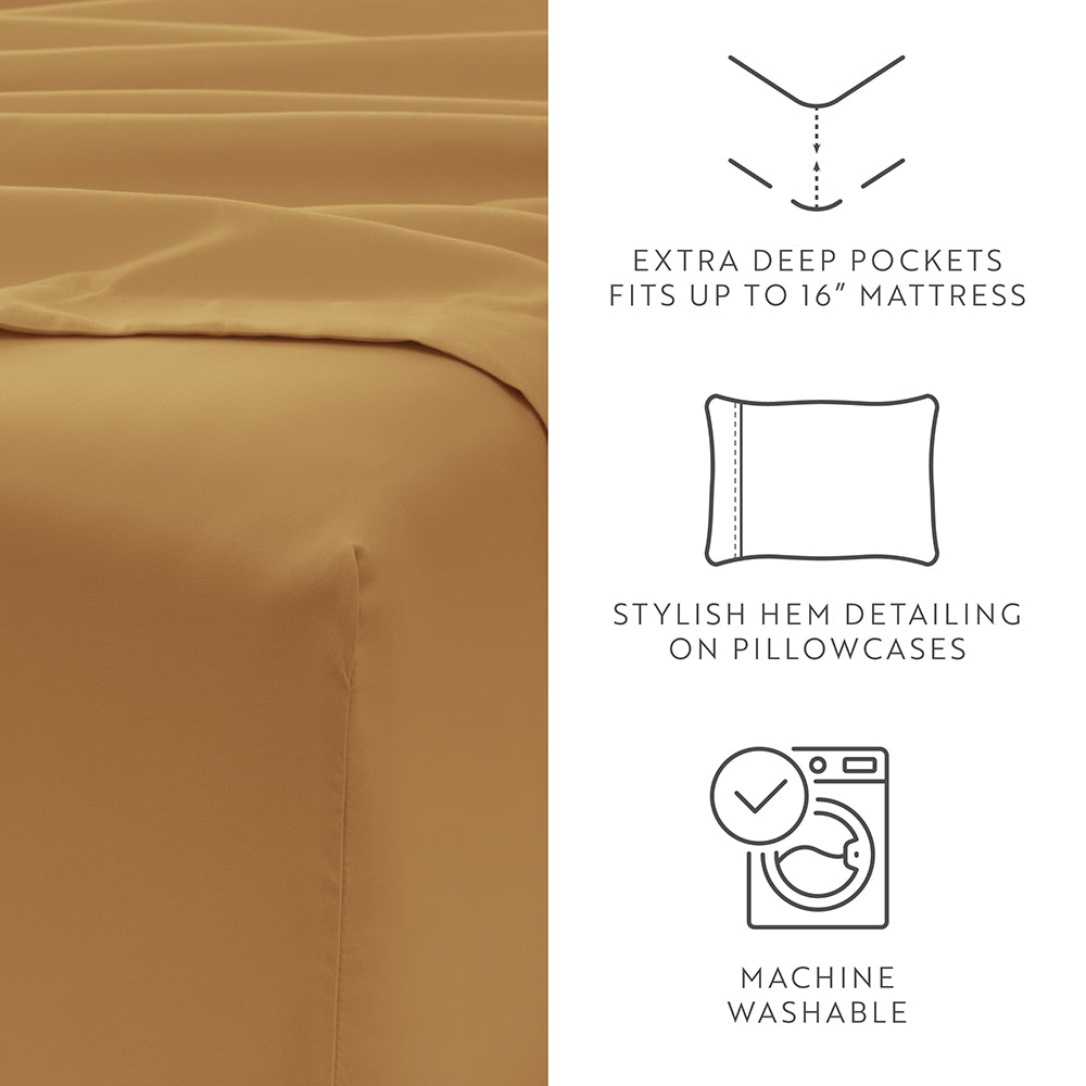 6-Piece Essential Sheet Set - Soft & Breathable Bed Sheets for Comfortable Sleep - Perfect for Bedroom, Guest Room, or Dorm