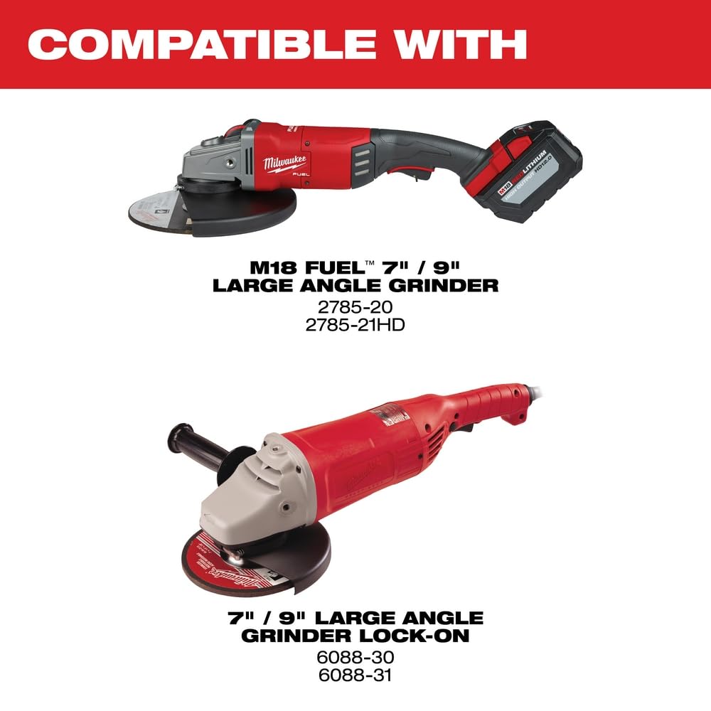 Milwaukee 7-9 Inch Large Angle Grinder Dust Shroud for Concrete Cutting - Heavy-Duty Metal Grinding Guard with Dust Collection for Construction, Renovation & DIY Projects