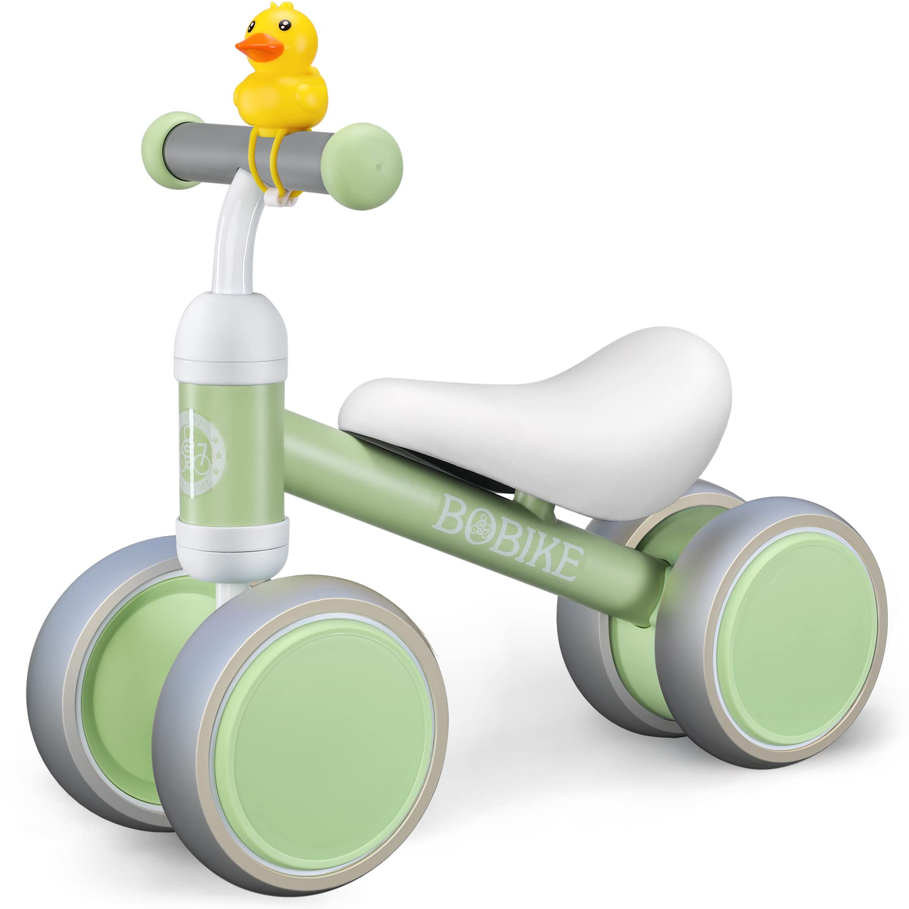 Best Baby Balance Bike for 12-36 Months - No Pedal 4-Wheel Toddler Bike for Boys & Girls | First Birthday Gift | Classic Macaron Green | Perfect for Indoor & Outdoor Learning to Walk & Ride