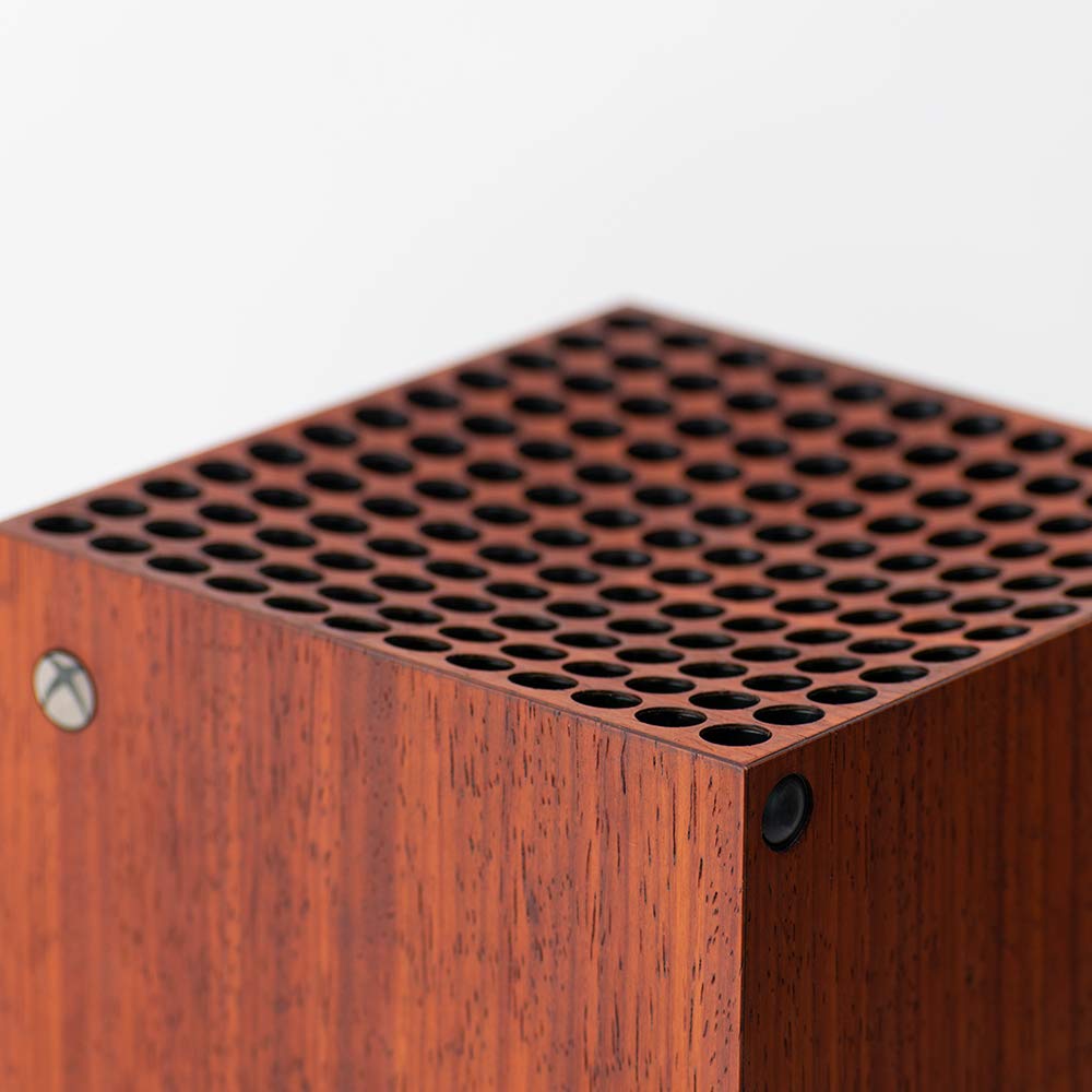 Premium Real Wood Skin Cover for Xbox Series X Console - Includes FREE Controller Stand - Perfect for Gaming Setup & Home Decor