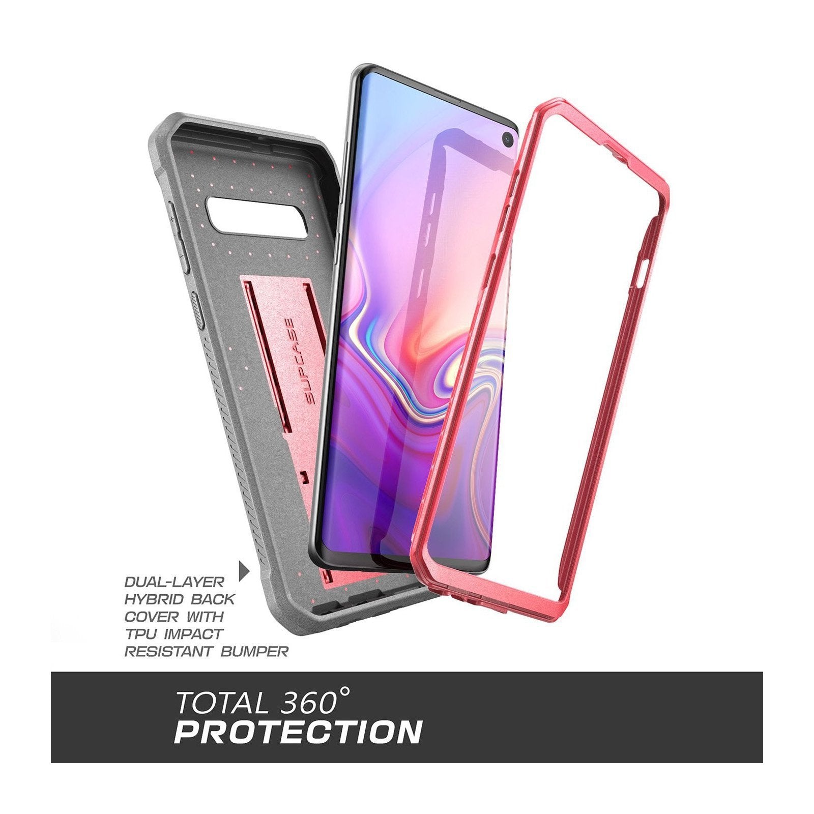 Samsung Galaxy S10 Unicorn Beetle Pro Rugged Case with Holster - Shockproof Protective Cover (Pink) for Outdoor, Work & Active Lifestyle