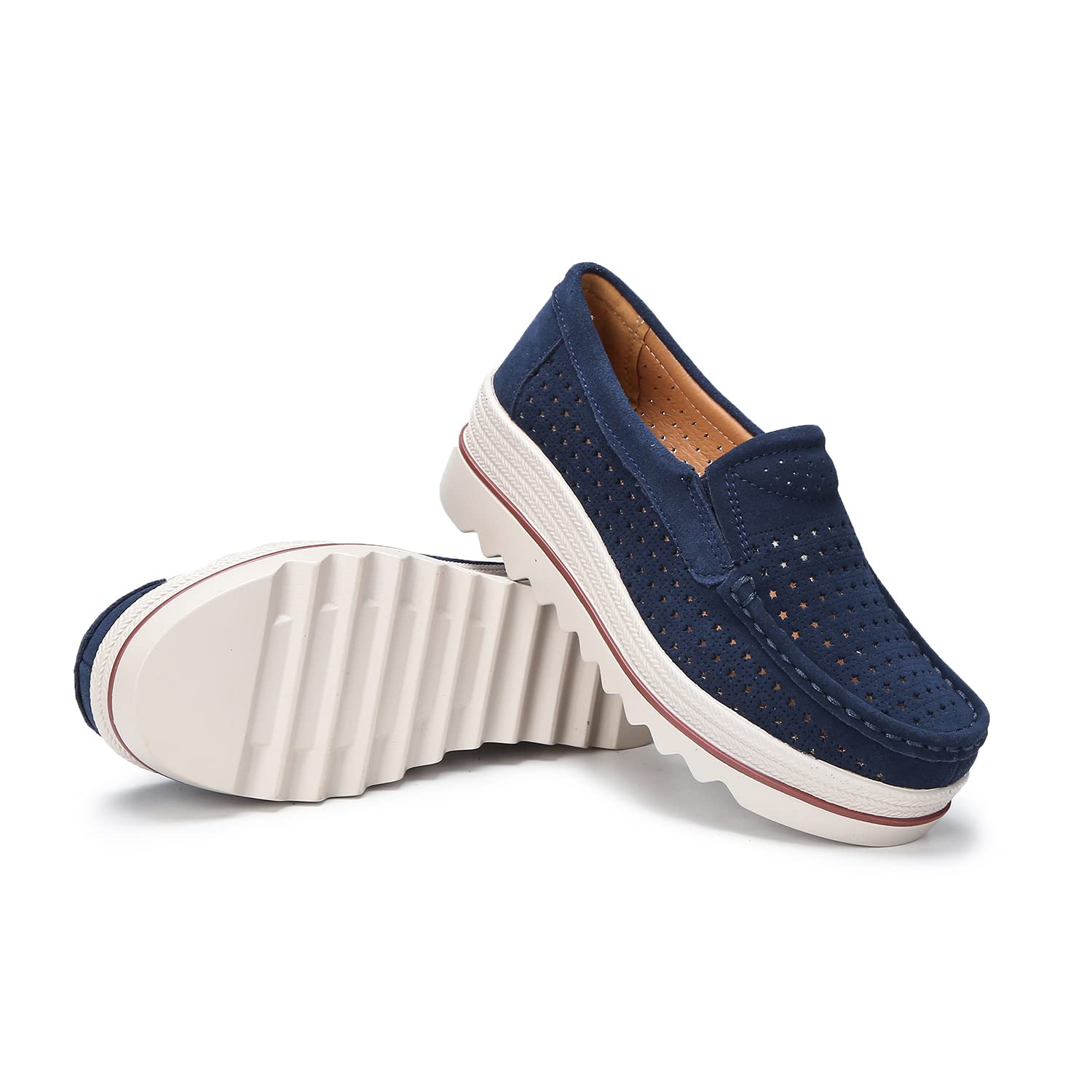Ruiatoo Women's Slip-On Loafers - Comfortable Thick Soft Platform Shoes for Business Casual & Walking | Office, Travel & Everyday Wear