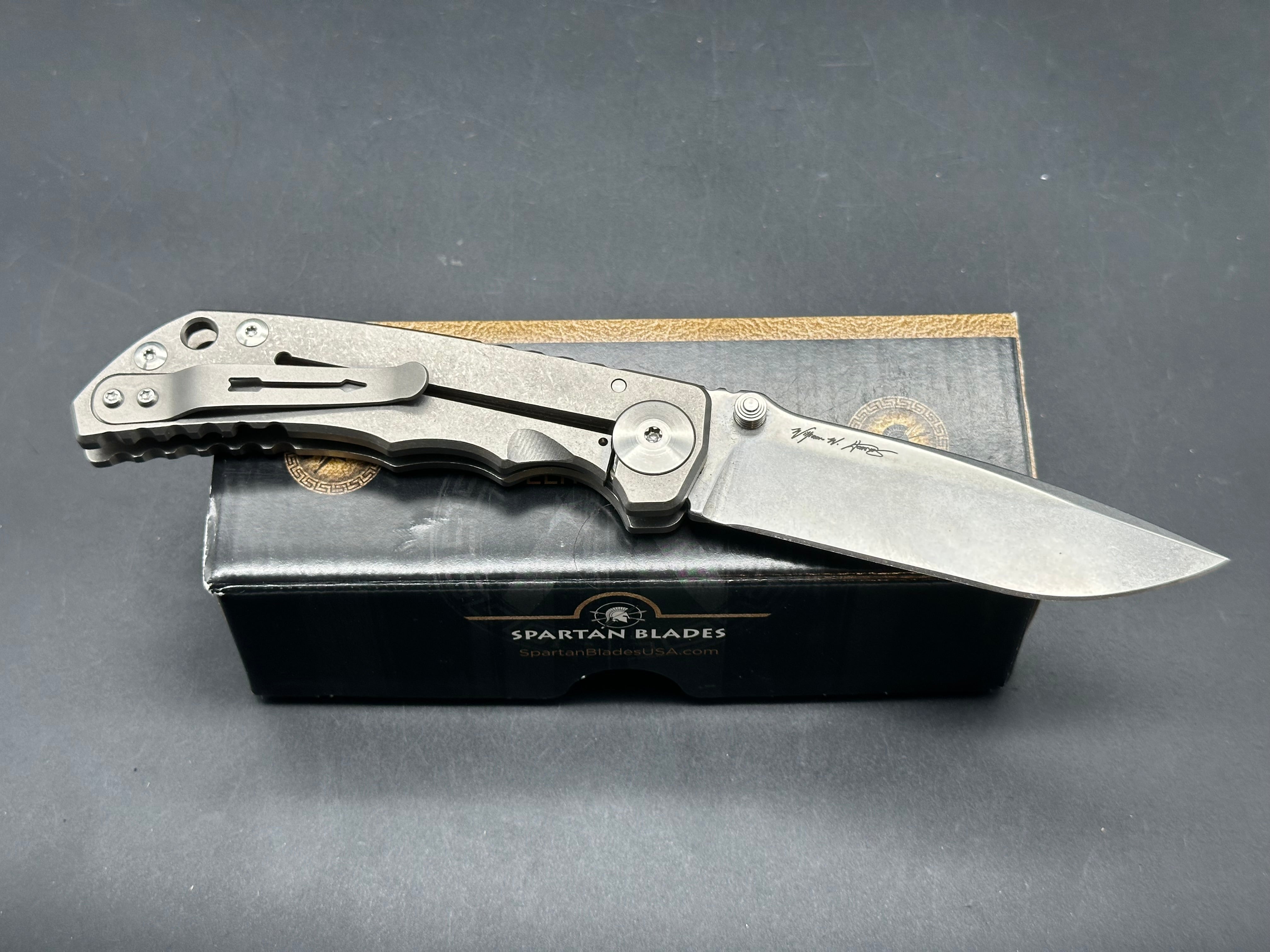 Spartan Harsey Folder 4 - Premium Tactical Folding Knife with Durable Titanium Handle - Perfect for Outdoor Camping, Survival Gear & Everyday Carry (EDC)