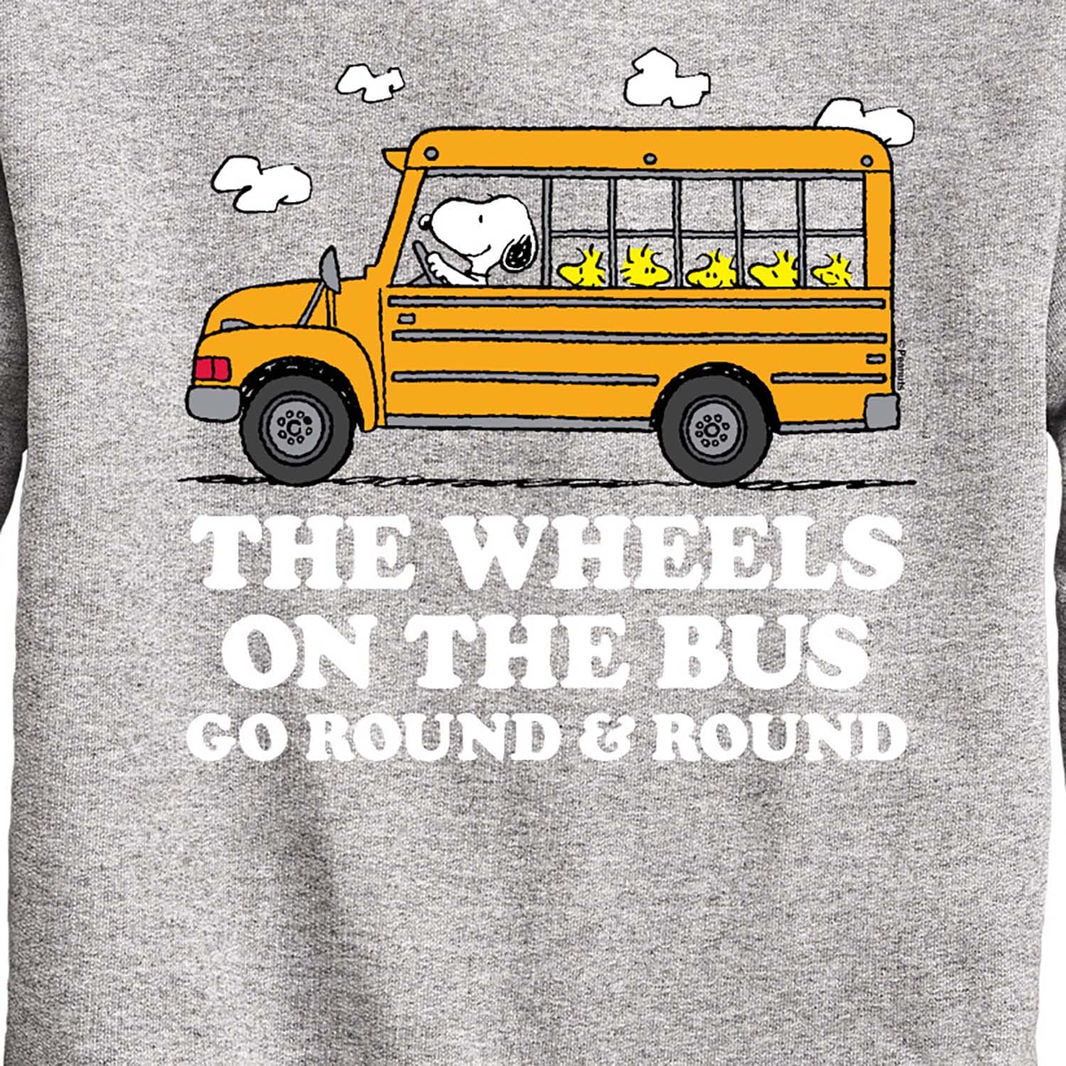 Peanuts Hybrid Apparel Wheels On The Bus Fleece Crewneck Sweatshirt for Toddlers & Kids - Soft & Warm Pullover for School, Playdates & Outdoor Activities
