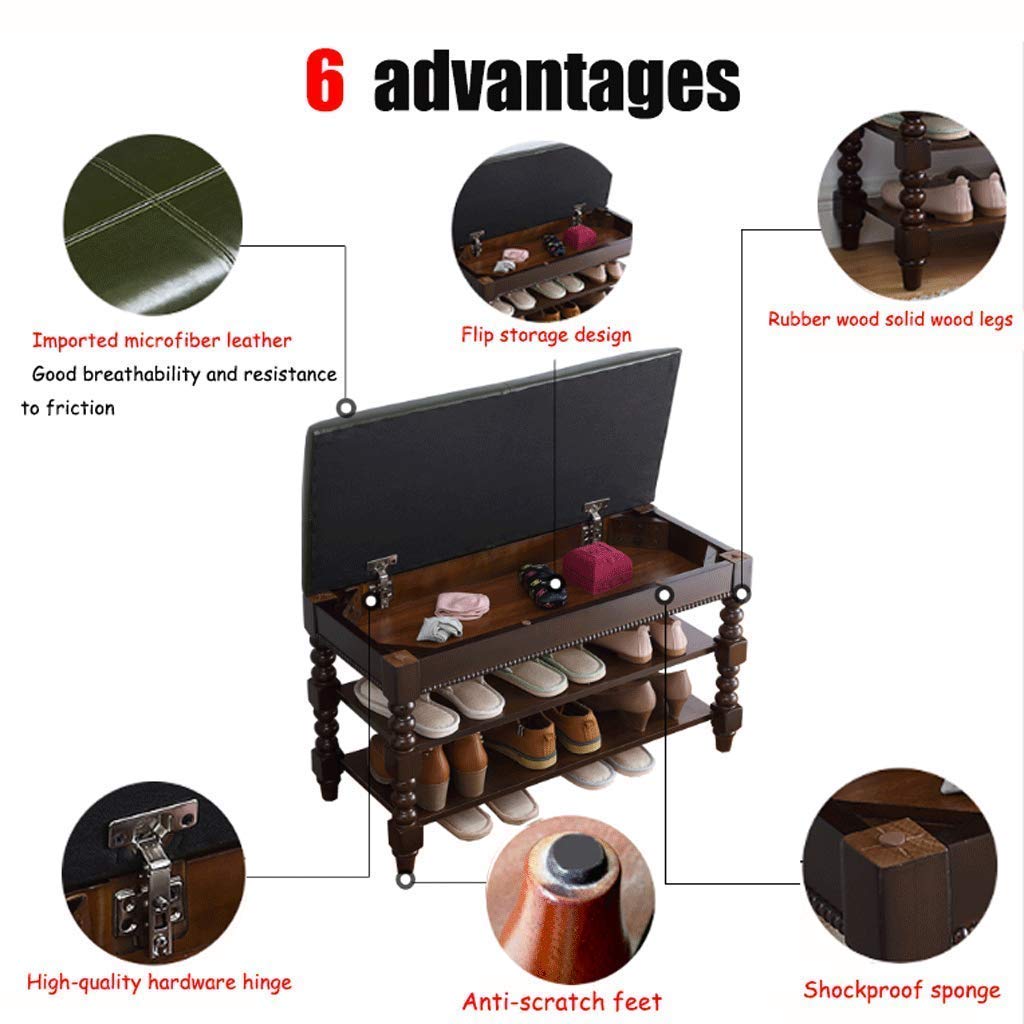 Solid Wood Hallway Bench with Shoe Storage - Multifunctional Entryway Shoe Cabinet with Cushion - Perfect for Home Entrance, Training Centers & Office Lobbies (Color Options Available)