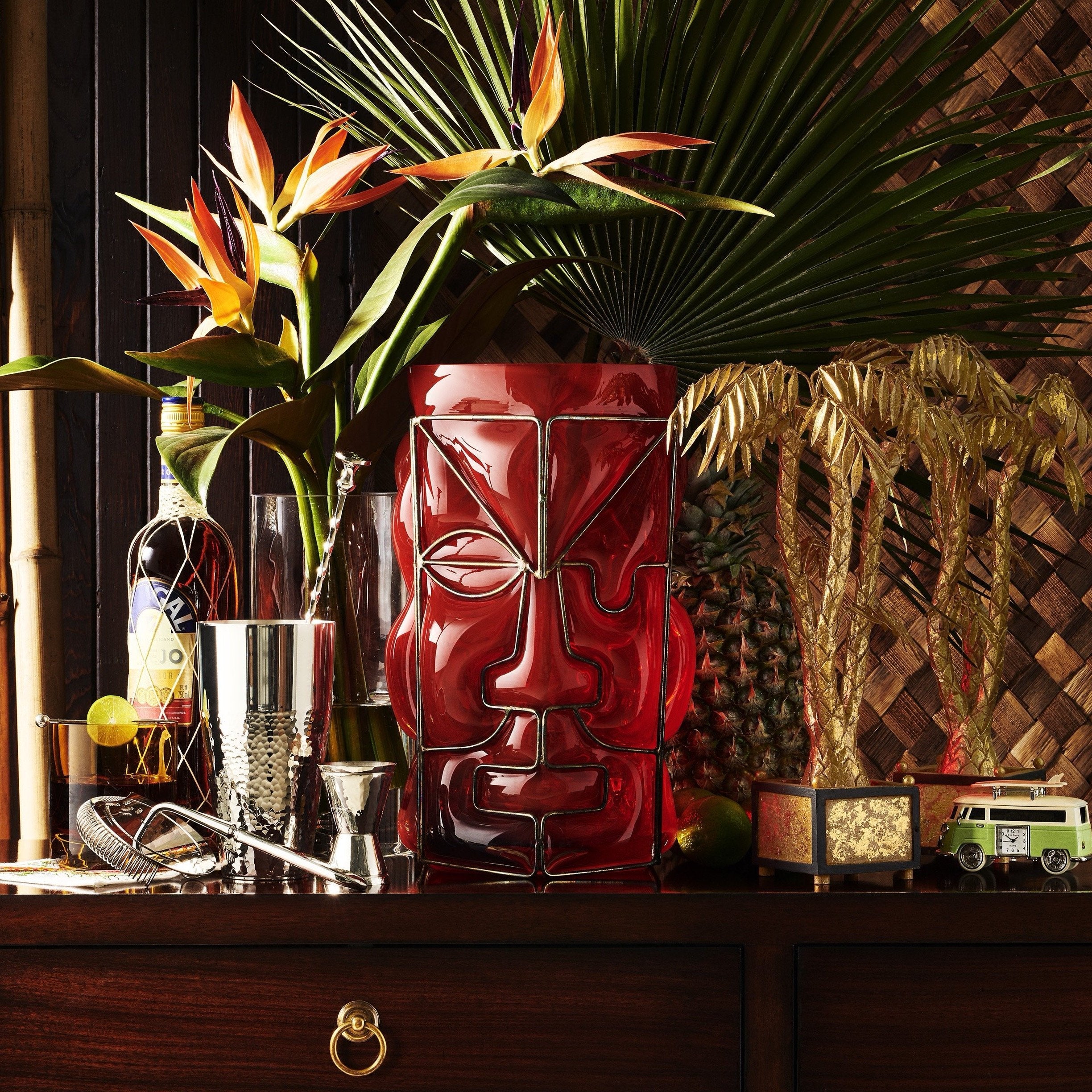 Exotic Birds of Paradise Flower Arrangement in Glass Vase - Medium Size for Home Decor, Wedding Centerpieces & Office Tabletop Displays