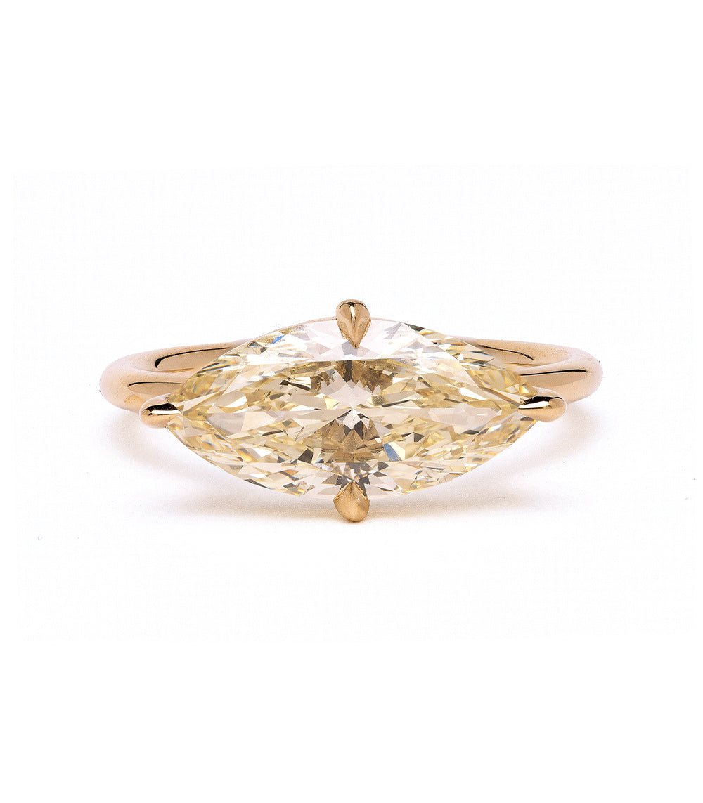 2 Carat Marquise Cut Champagne Diamond Engagement Ring for Women - Elegant Wedding & Proposal Jewelry Gift
