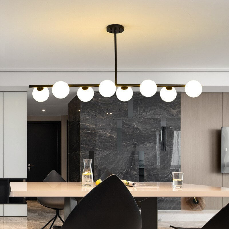 Elegant White Glass Ball Chandelier - Modern Crystal Ceiling Light Fixture for Dining Room, Bedroom & Living Room Decor | Perfect for Wedding, Home & Office Lighting