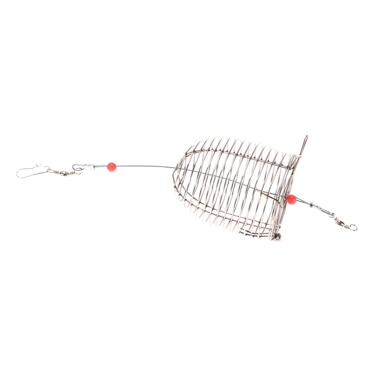 BESPORTBLE 6PCS Stainless Steel Fishing Bait Cages - Durable Lure Cage Bait Feeder Holder for Freshwater & Saltwater Fishing Tackle (Red) - Perfect for Bass, Trout, and Catfish Angling