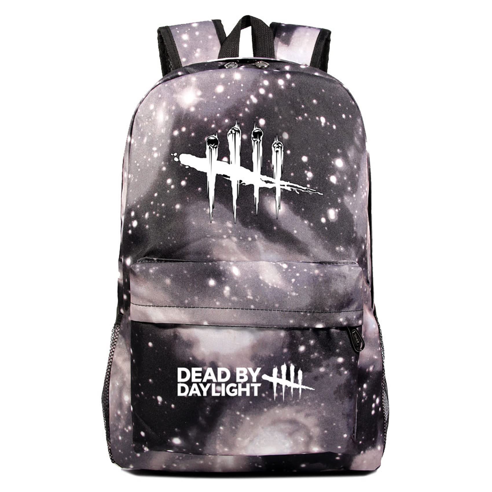 CoCeng Boys Teens Casual Travel Backpack - Dead by Daylight Themed Durable School Backpack, Lightweight Bookbag for Daily Use (Galaxy Grey, One Size) - Perfect for School, Travel & Gaming Conventions