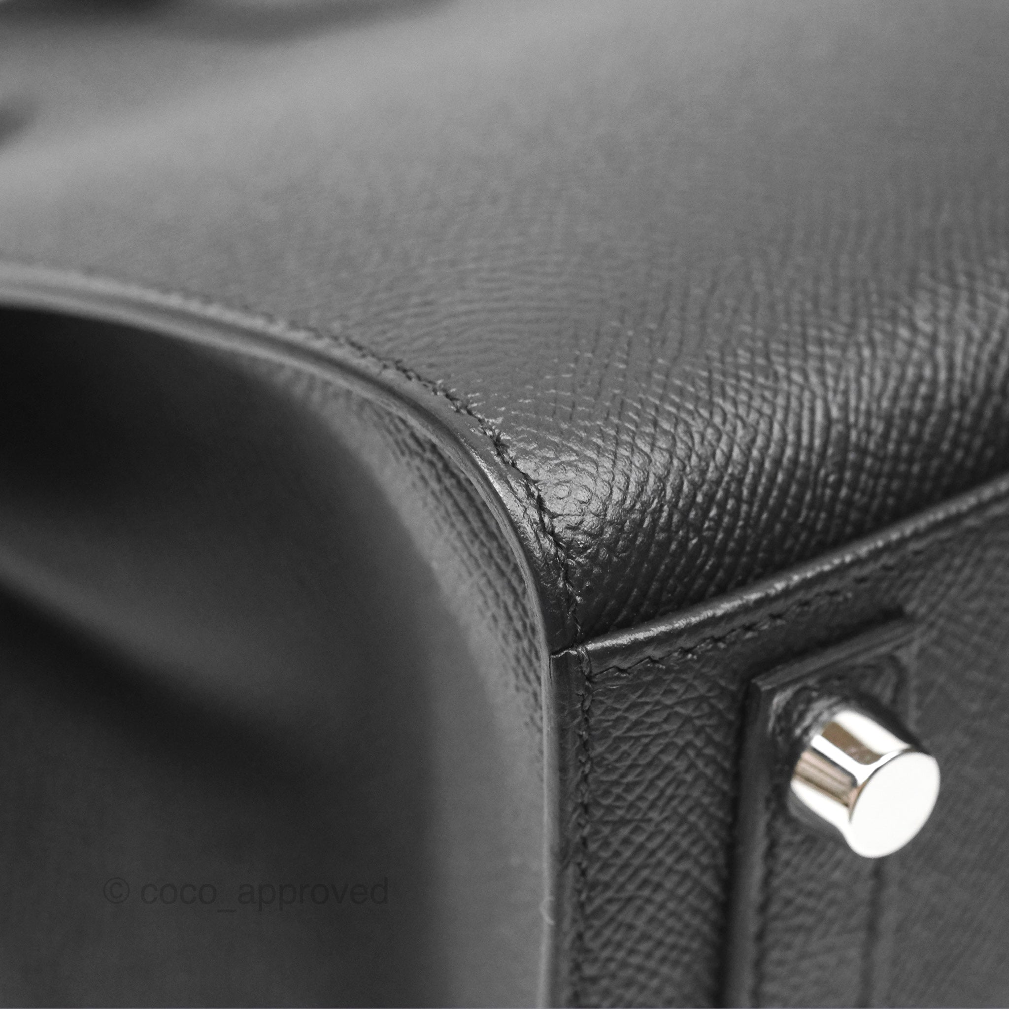 Authentic Hermes Birkin 25 Sellier Bag - Black Noir Epsom Leather with Palladium Hardware | Luxury Handbag for Women | Perfect for Work, Travel & Special Occasions