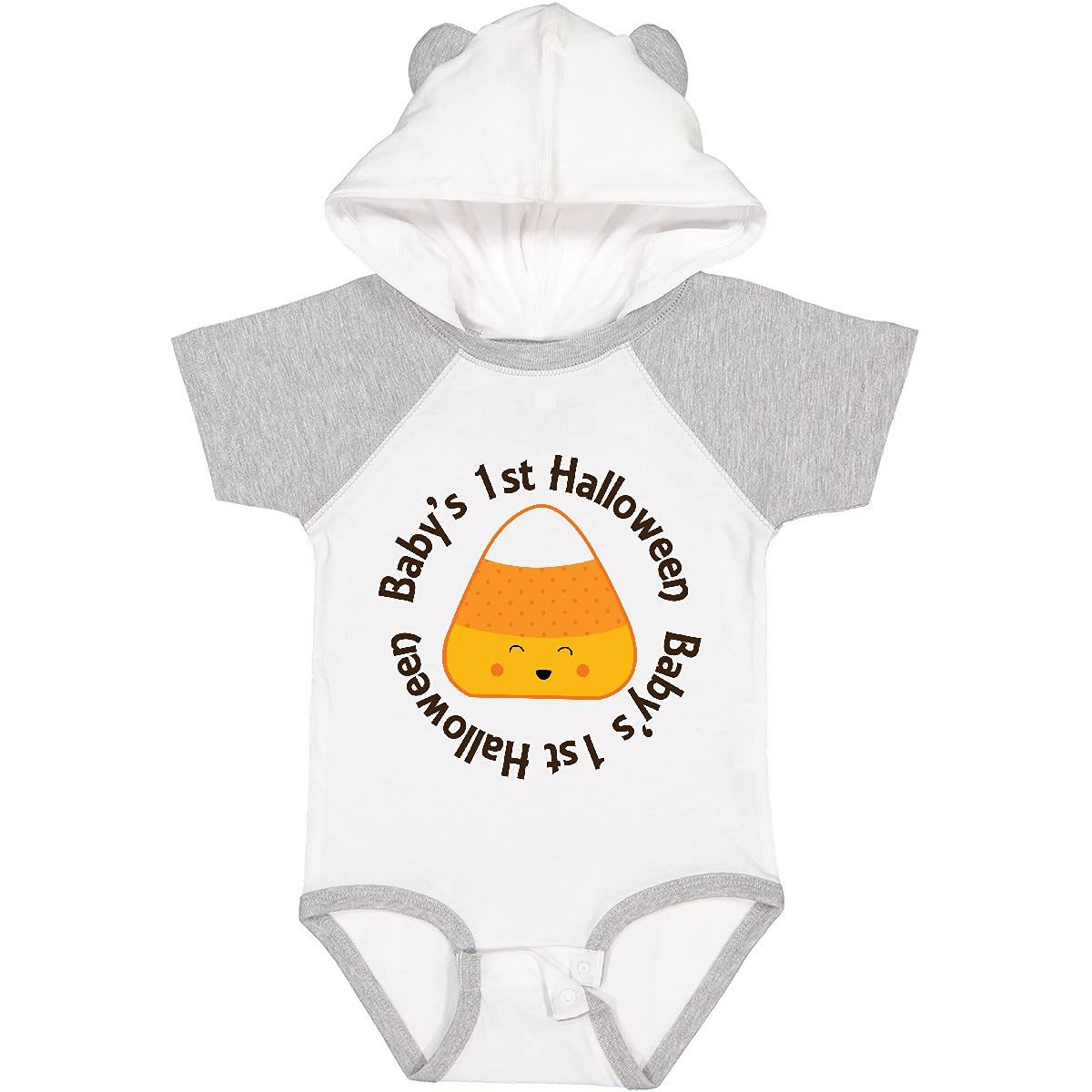 Inktastic First Halloween Candy Corn Baby Bodysuit - Cute Halloween Outfit for Infants & Newborns - Perfect for Trick-or-Treating, Photo Shoots & Holiday Celebrations