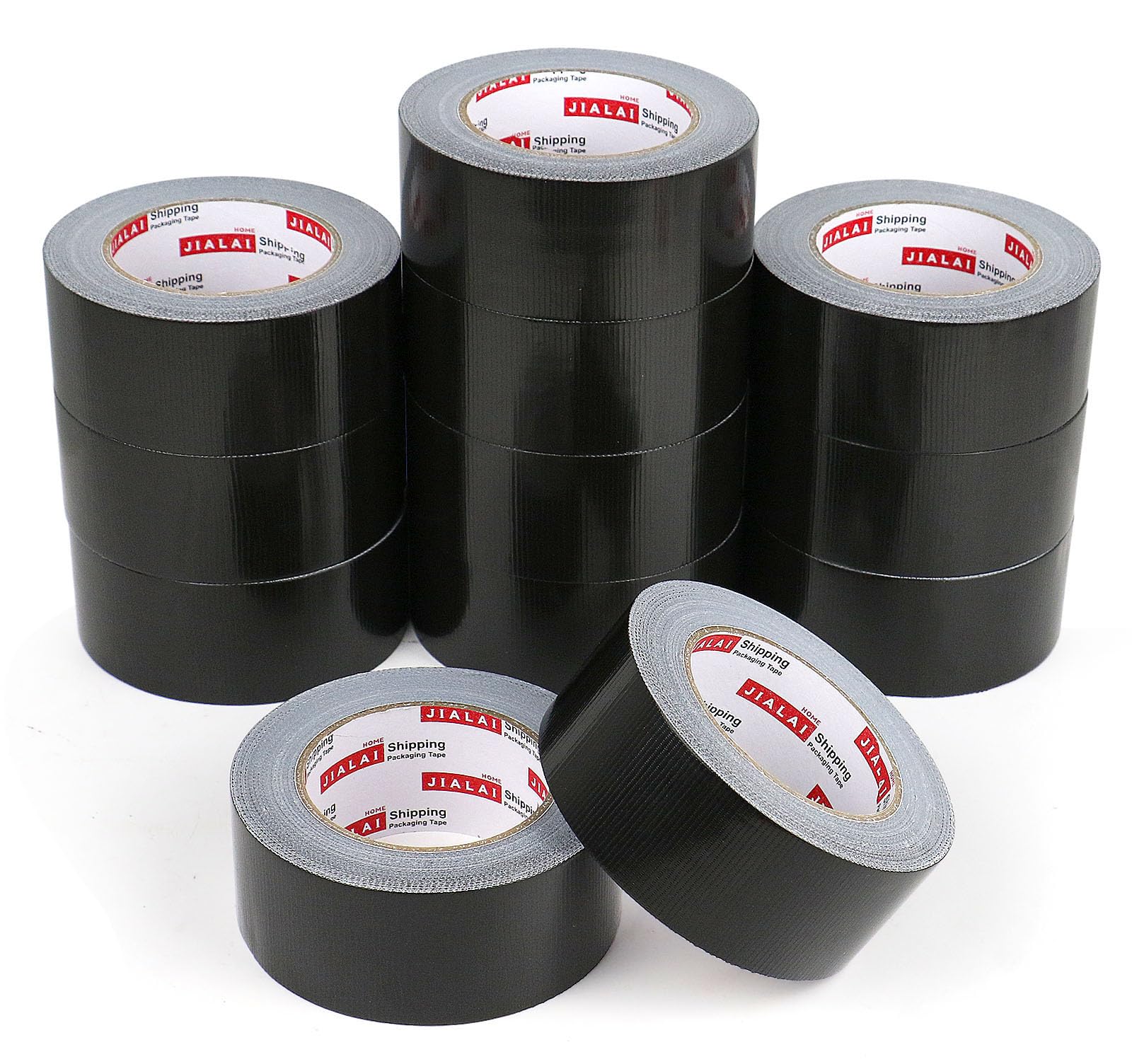 Heavy Duty Black Duct Tape - 12 Rolls (30 Yards x 2 Inch) - Strong, Waterproof, Flexible & Easy Tear by Hand - for Home Repairs, HVAC, Automotive, Construction & Industrial Use - Indoor/Outdoor Multipurpose Adhesive Tape