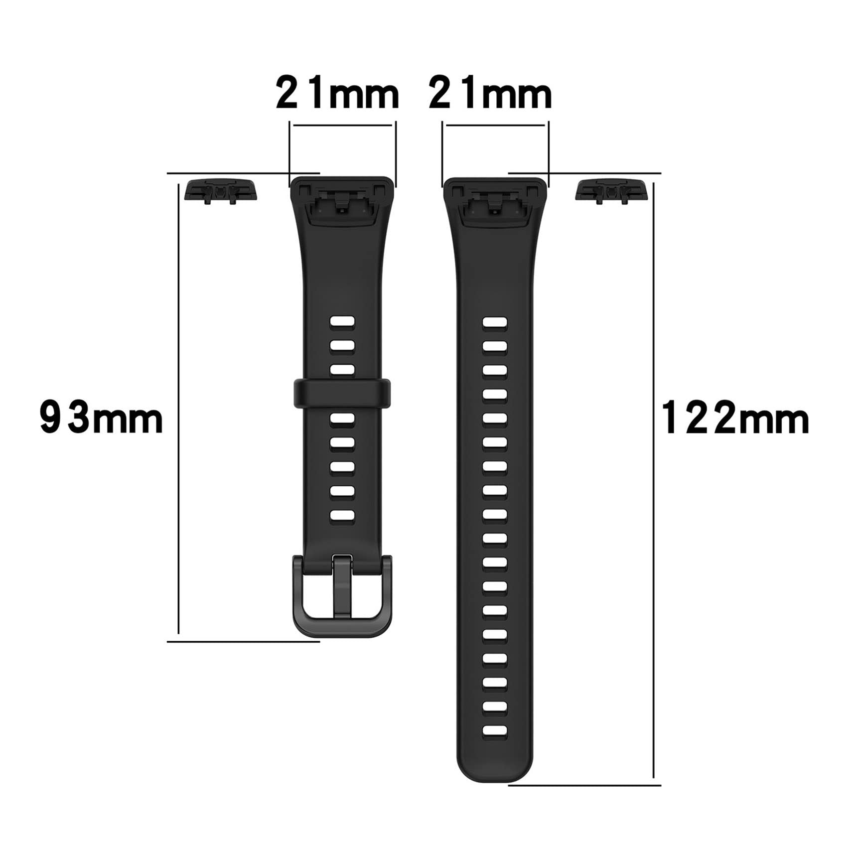 Premium Soft Silicone Replacement Strap for Huawei Band 7/6 & Honor Band 6 - Comfortable Wristband Bracelet for Fitness Tracking (Black) | Ideal for Workouts, Running & Daily Activity Monitoring