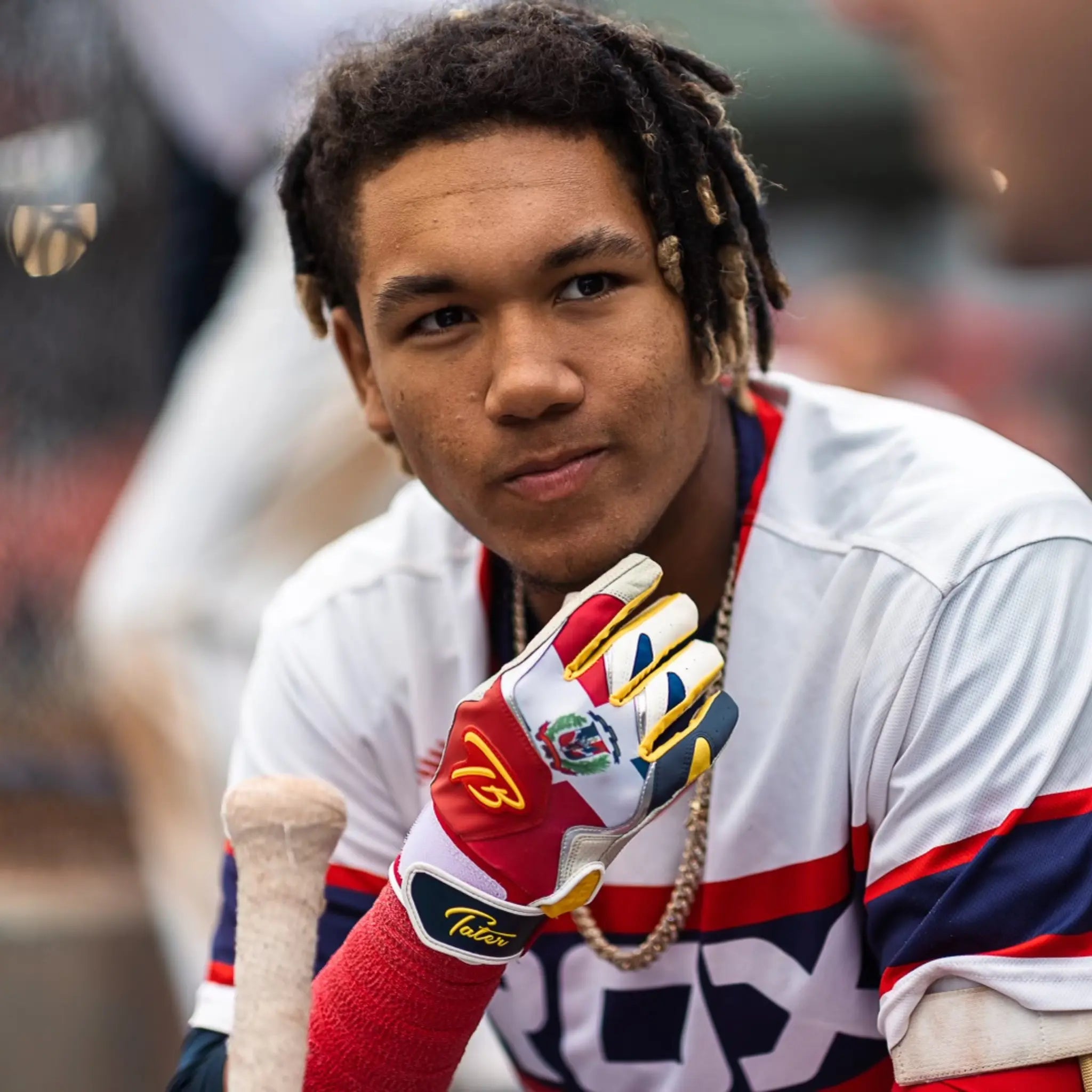 Vacano Dominican Flag Zanda Batting Gloves - Baseball Training & Game Accessories for Men & Women - Perfect for Batting Practice, Softball, and Sports Enthusiasts