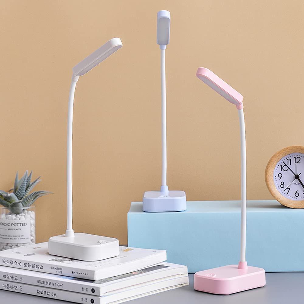 Wireless Desk Lamp with USB Power Cable - 3 Brightness Levels, 360° Rotating Gooseneck, Battery Operated - Perfect for Bedside, Office, Reading & Study Lighting