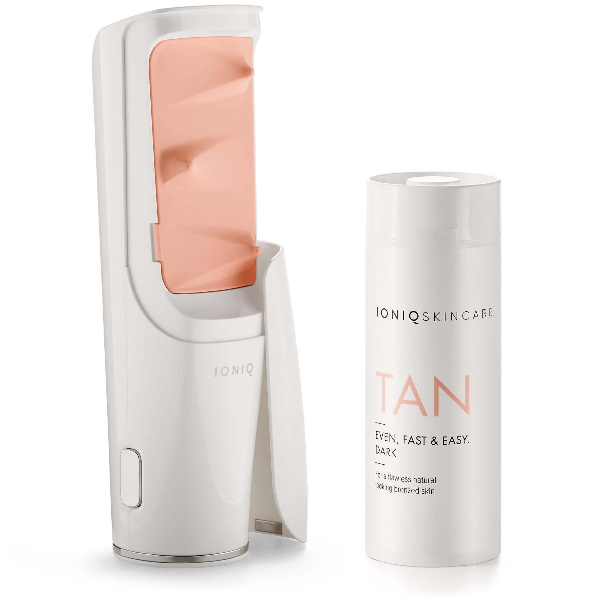 IONIQ Skincare Starter Set with IONIQ ONE Sprayer & TAN Dark Cartridge - 3 Minute Golden Streak-Free Tan - Magnetic Skin Technology - 2 Week Natural Glow - Perfect for Vacations, Weddings & Special Events