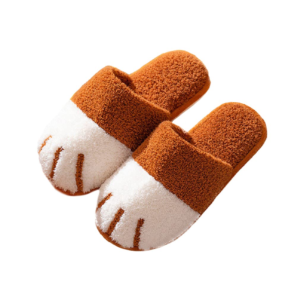 **HANDKEI Women's Cat Paw Plush Slippers - Soft & Warm Winter Indoor House Shoes for Cozy Home Comfort - Perfect for Lounging, Relaxing, and Gift Giving**