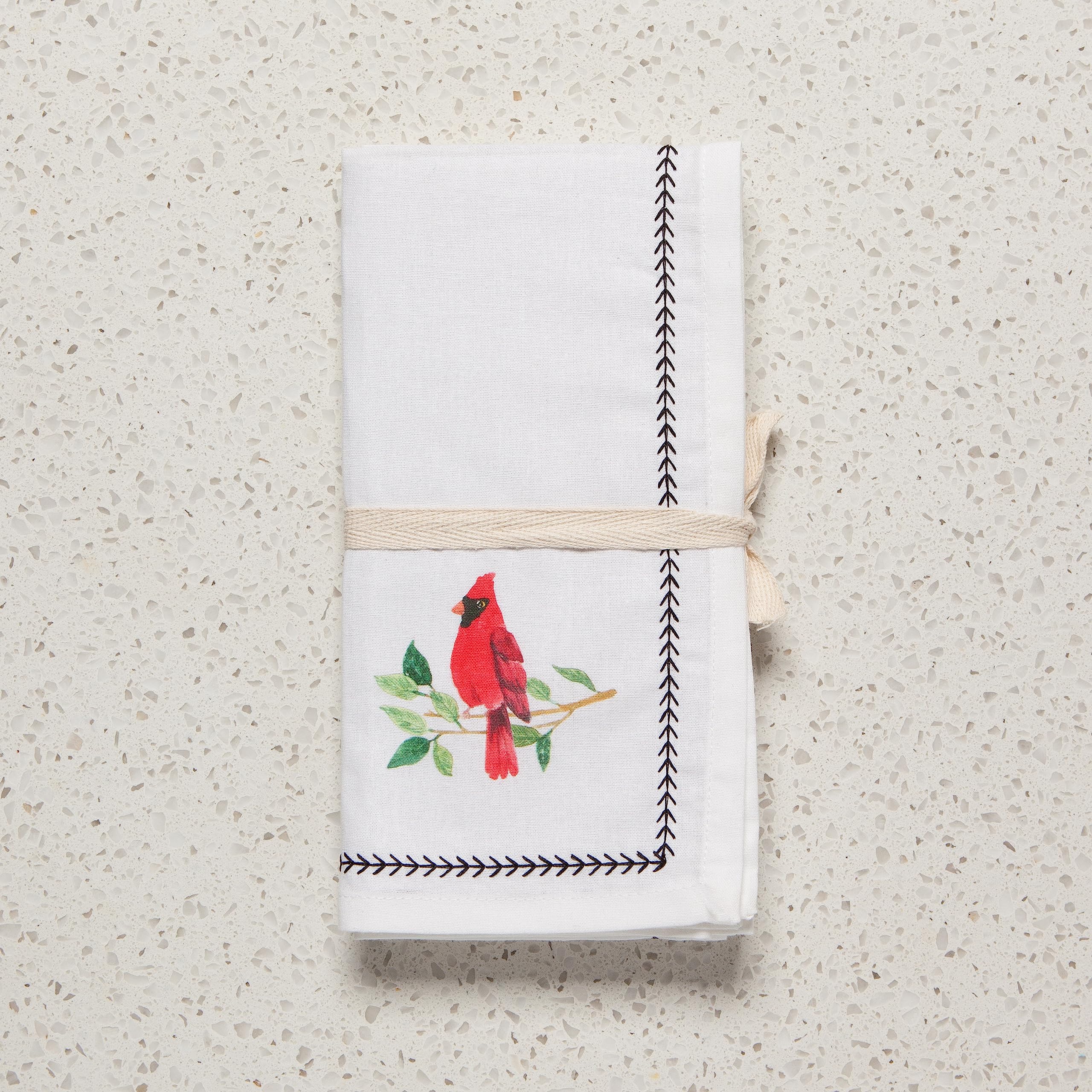 Now Designs Birdsong Cotton Napkins 18x18 Inch, Set of 4 - Soft & Absorbent Kitchen & Dining Table Linens for Everyday Meals, Parties & Home Decor