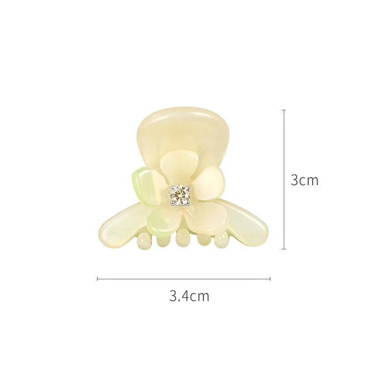 Jasmine Small Hair Claw Clip - Mini Hair Clips for Women, Girls - Non-Slip Grip for Fine, Thin Hair - Perfect for Ponytails, Buns & Updos (Set of 4)