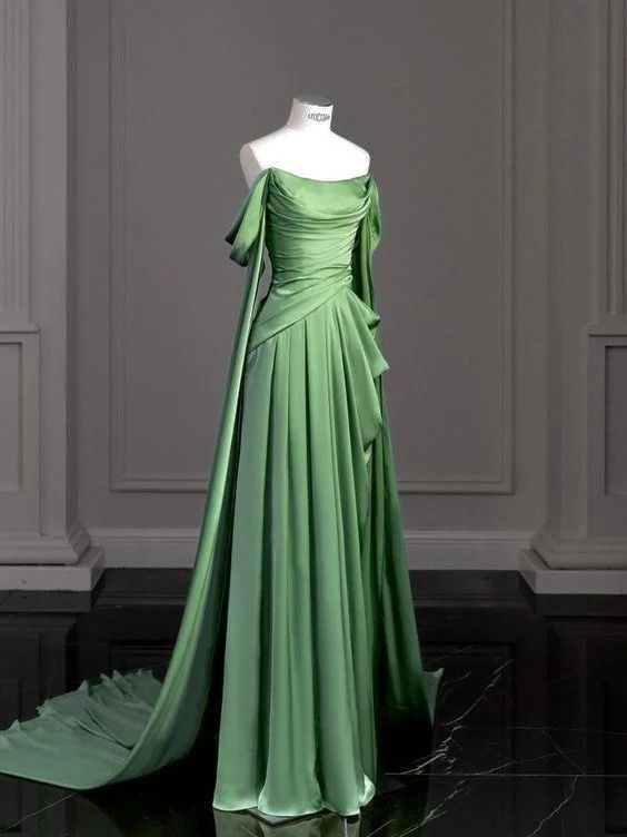 Elegant A-Line Green Long Evening Dress for Women - Formal Party Gown J4789 | Perfect for Prom, Wedding Guest, Cocktail & Black Tie Events