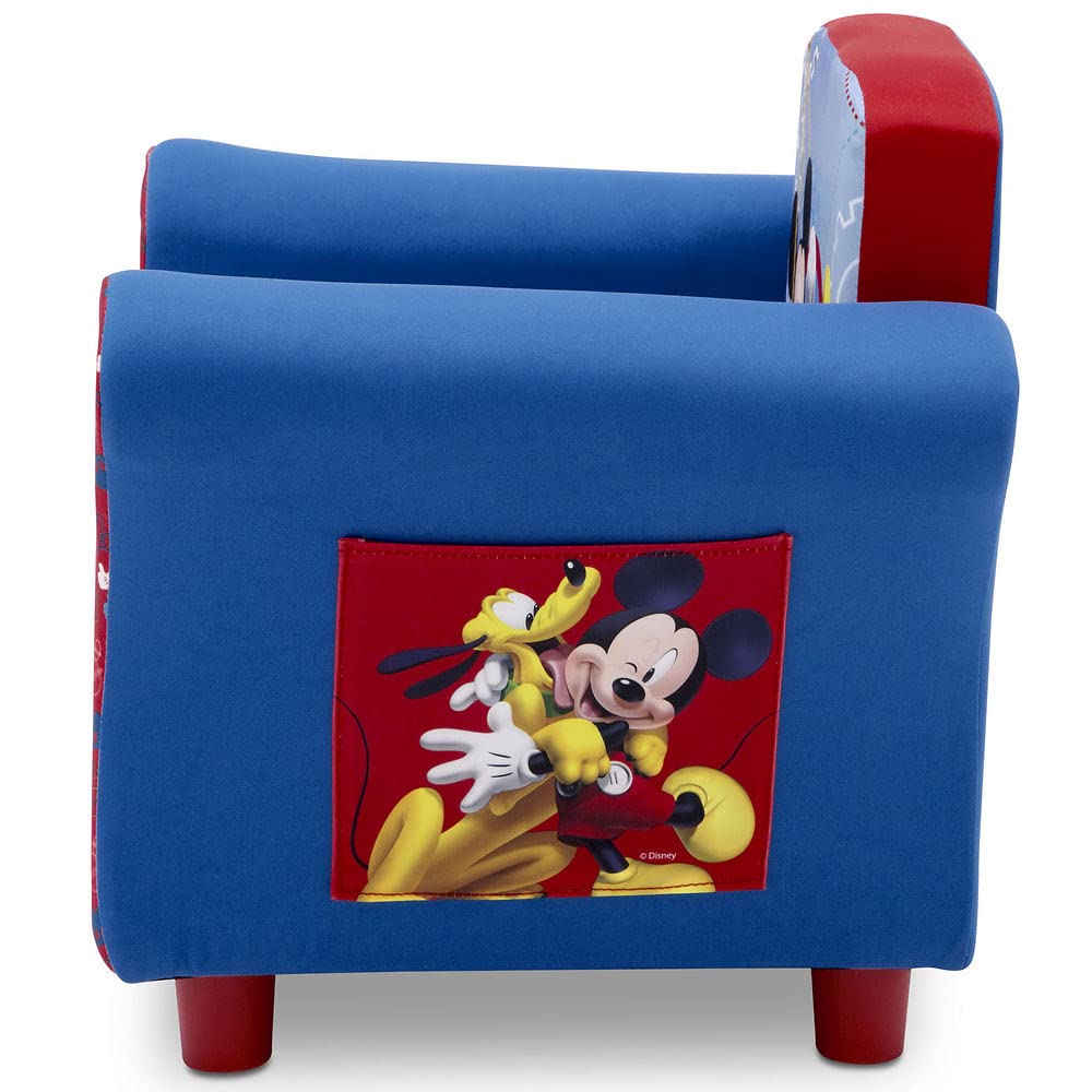 Delta Children Upholstered Chair with Disney Mickey Mouse Design - Kids Armchair for Bedroom, Playroom & Nursery - Soft Fabric Seat for Toddlers & Children (Ages 3+)