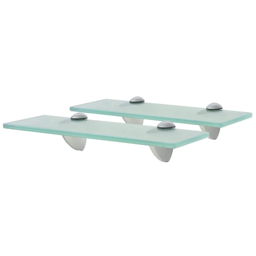 Floating Glass Shelves 2pcs - Tempered Wall Storage for Bathroom, Bedroom & Kitchen
