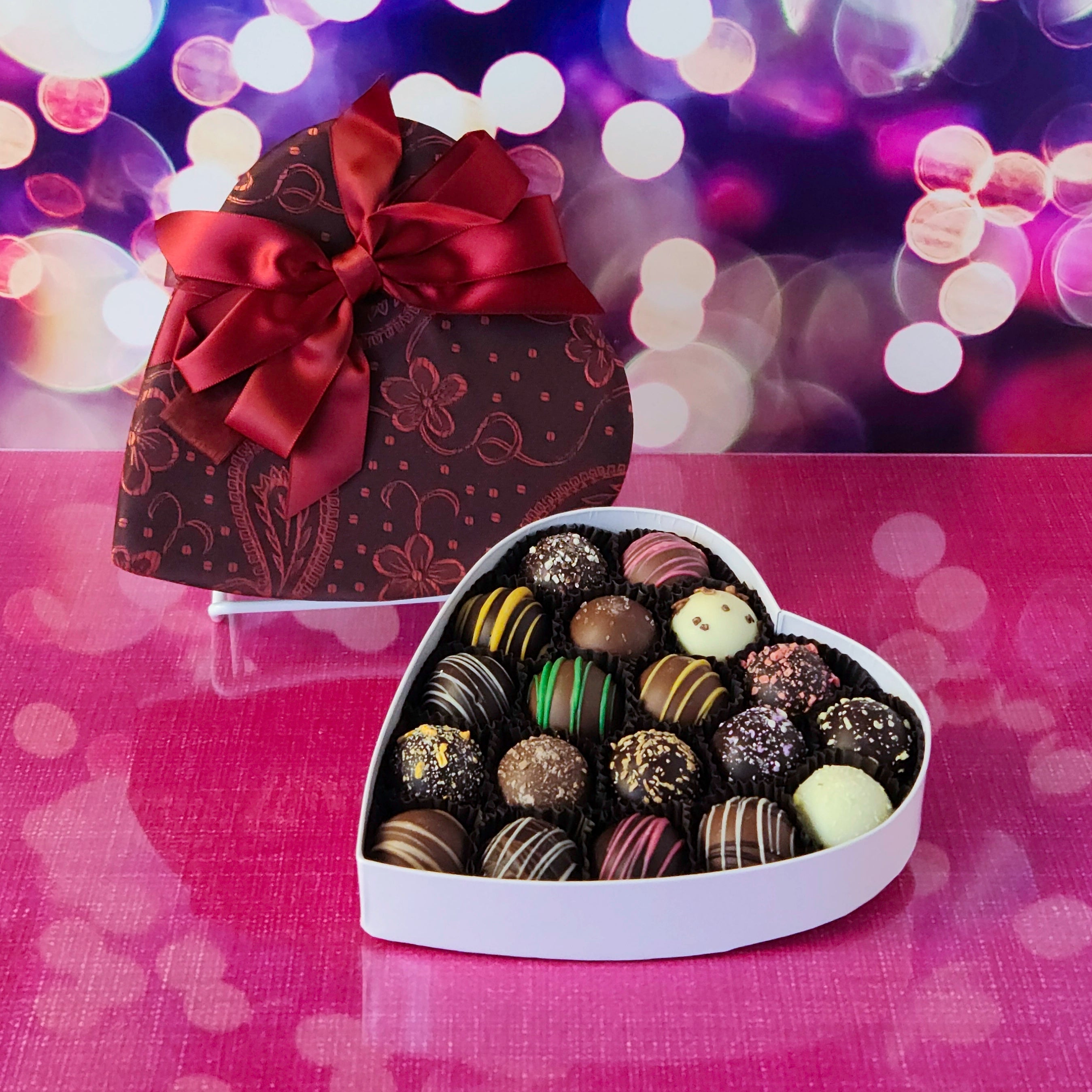 Premium Valentine's Day Chocolate Truffle Heart Gift Box - Luxury Dark & Milk Chocolate Assortment for Romantic Couples, Anniversaries & Special Occasions