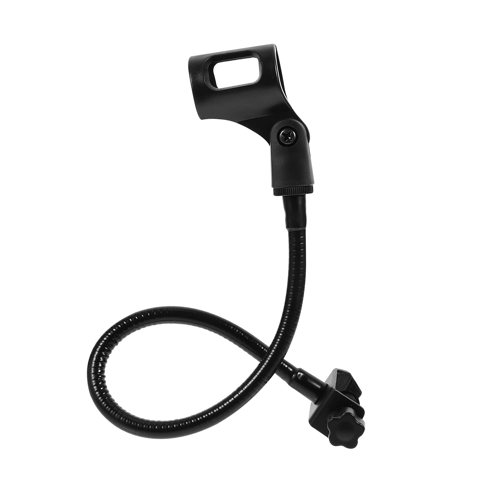 EXCEART Adjustable Microphone Stand with Hose Holder & Cellphone Stand - Desktop Mic Boom Arm for Recording, Streaming, Podcasting, and Video Calls