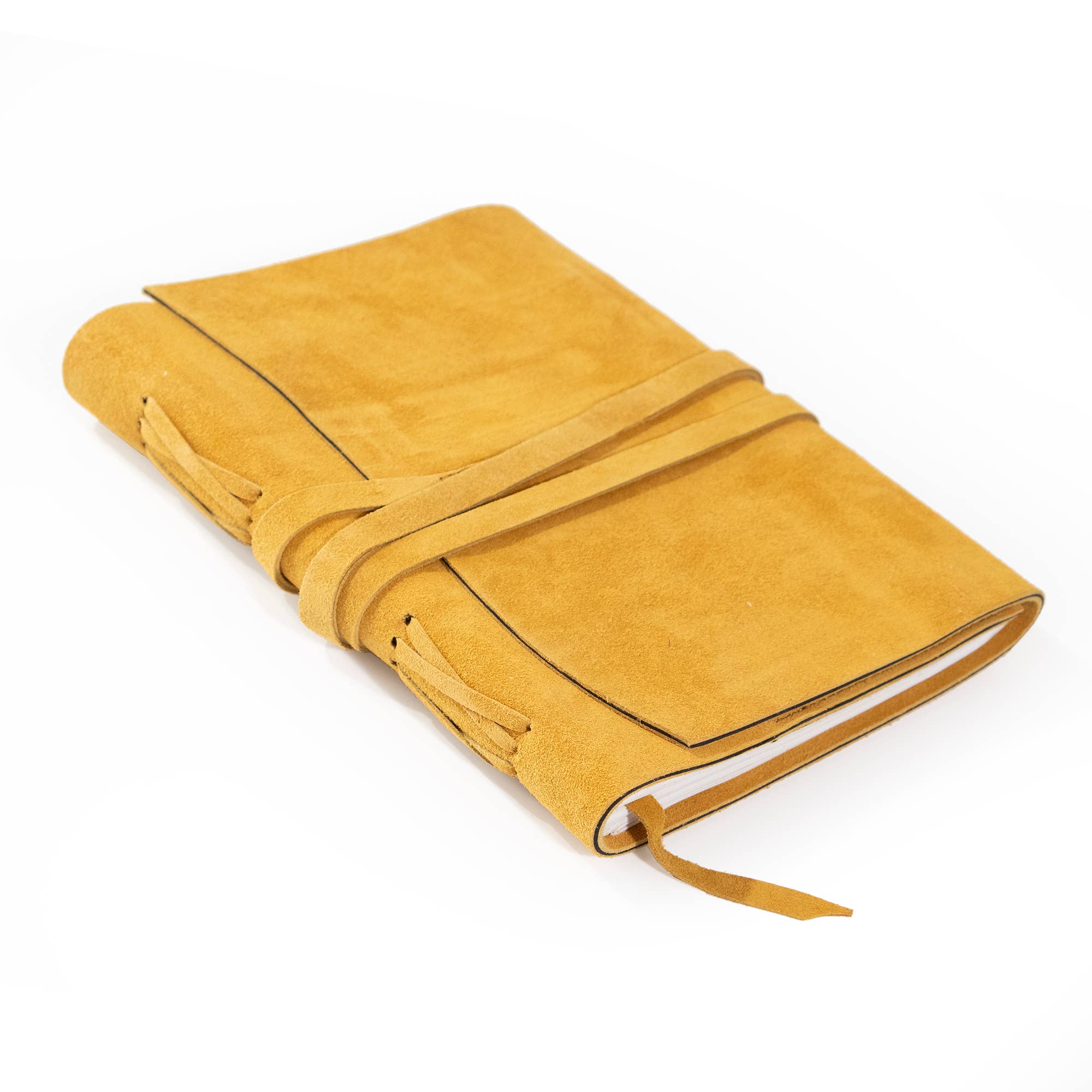 Premium Large Dijon Yellow Suede Journal - Leather Bound Writing Notebook for Travel, Work & Creative Inspiration | Perfect Gift for Writers & Professionals