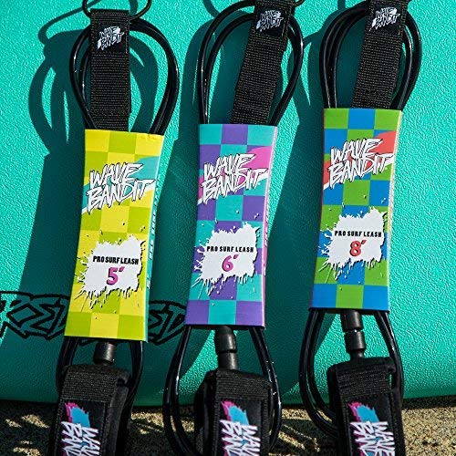 Wave Bandit Surfboard Leash - Premium Coiled Safety Cord for Surfing, Bodyboarding & Paddleboarding - Durable & Comfortable Ankle Strap for All Skill Levels