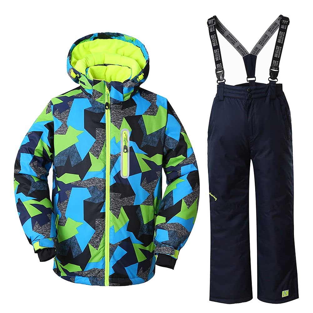 **Boys' Insulated Ski Jacket and Pants Set - Windproof & Waterproof Snowsuit for Winter Sports & Outdoor Activities**