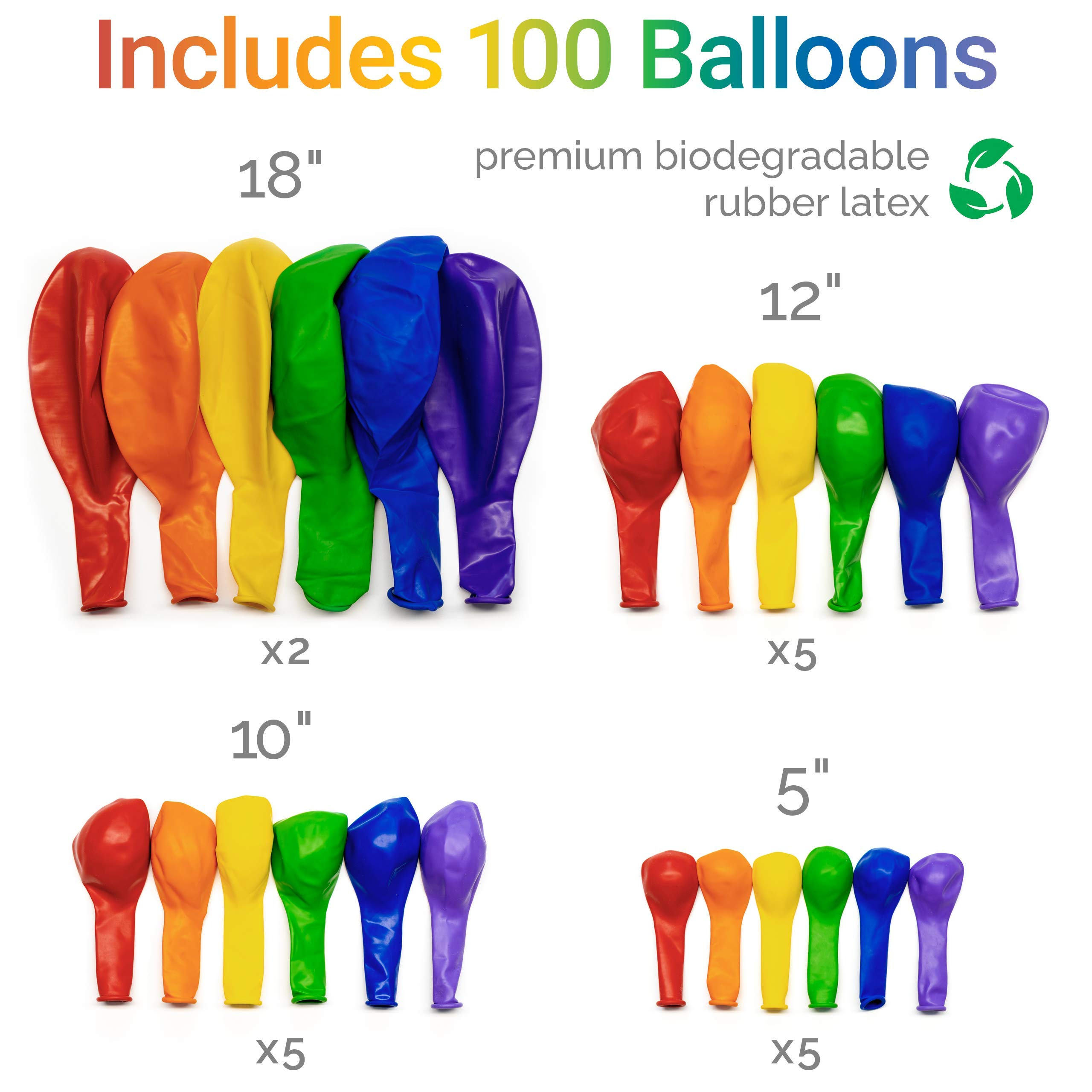 Lunar Bliss 16 ft Balloon Arch & Garland Kit - 102 Rainbow Balloons for Birthday Party Decorations, Baby Showers, Weddings & Special Events | Perfect for Indoor & Outdoor Celebrations