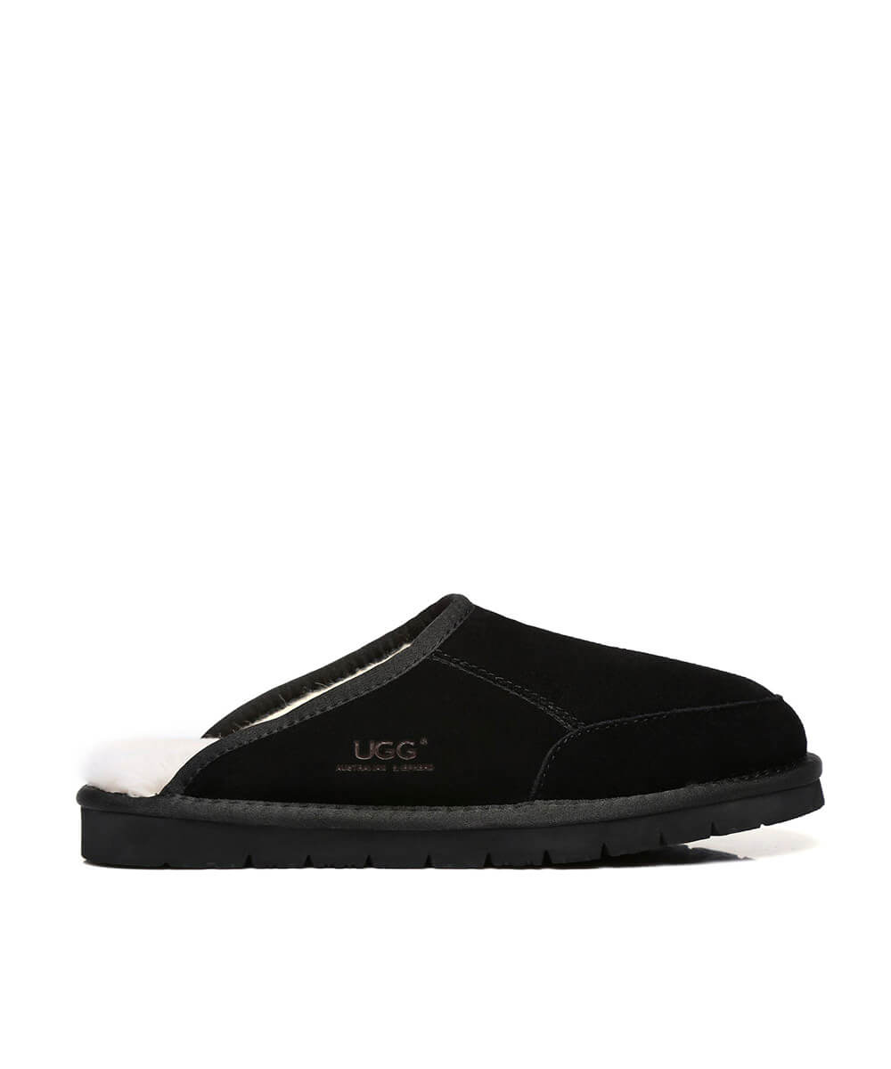 Men's UGG Brad Slippers - Cozy Indoor/Outdoor House Shoes with Soft Wool Lining - Perfect for Home, Lounge & Winter Comfort